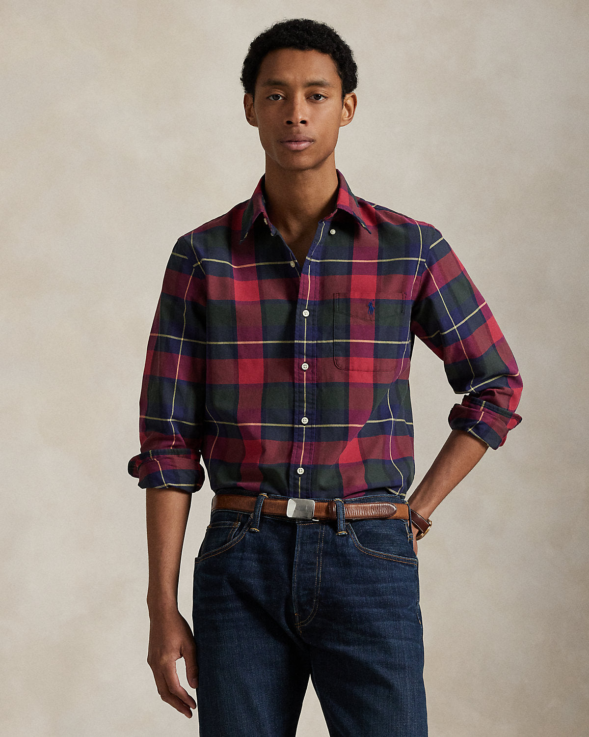 Ralph Lauren Classic Fit Plaid Oxford Shirt