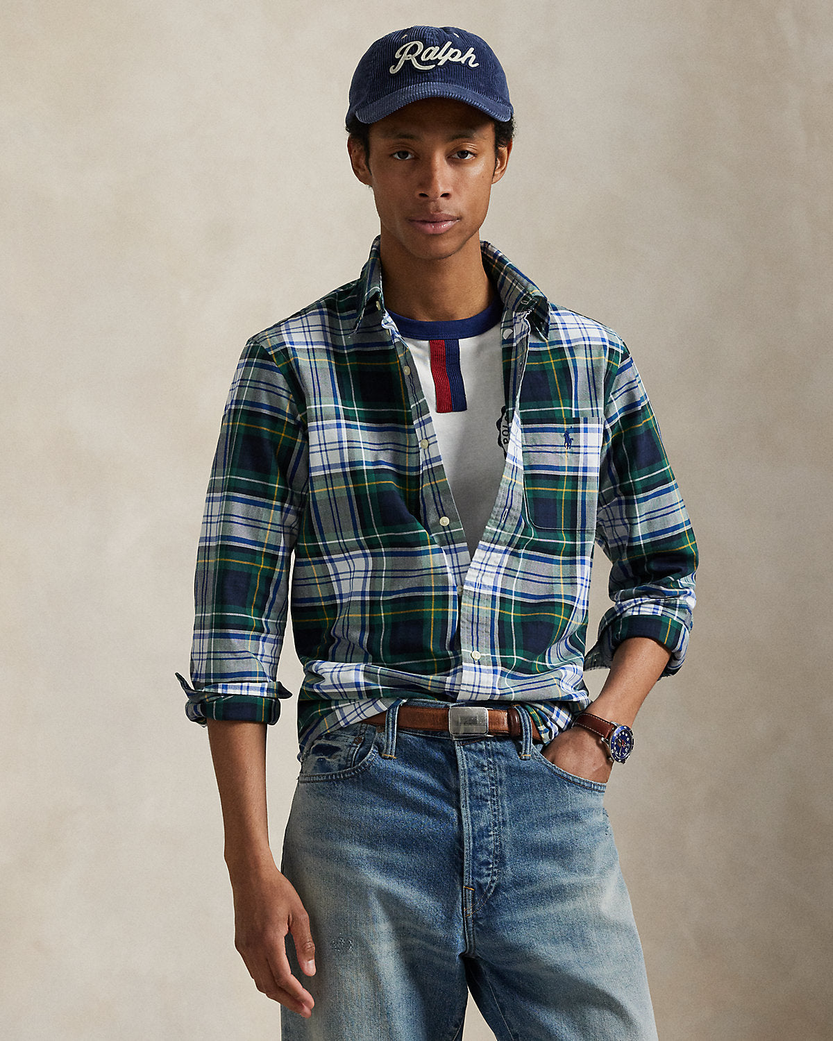 Ralph Lauren Classic Fit Plaid Oxford Shirt