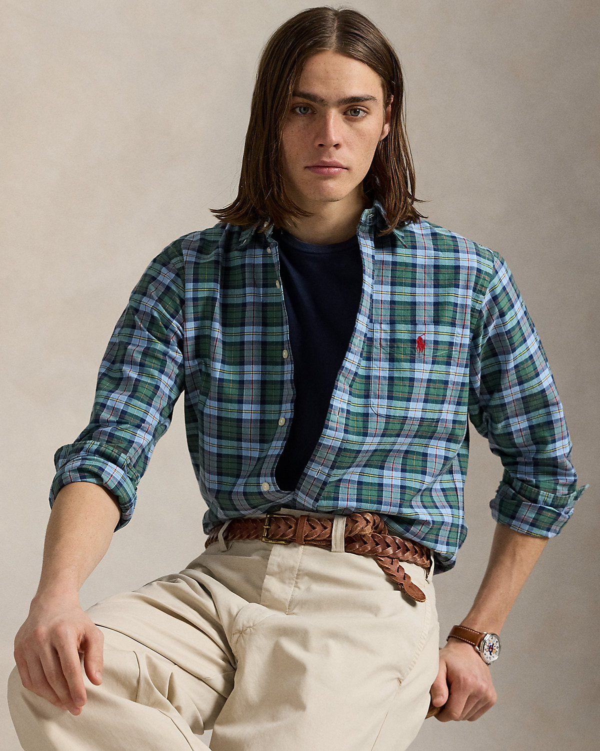 Ralph Lauren Classic Fit Plaid Oxford Shirt