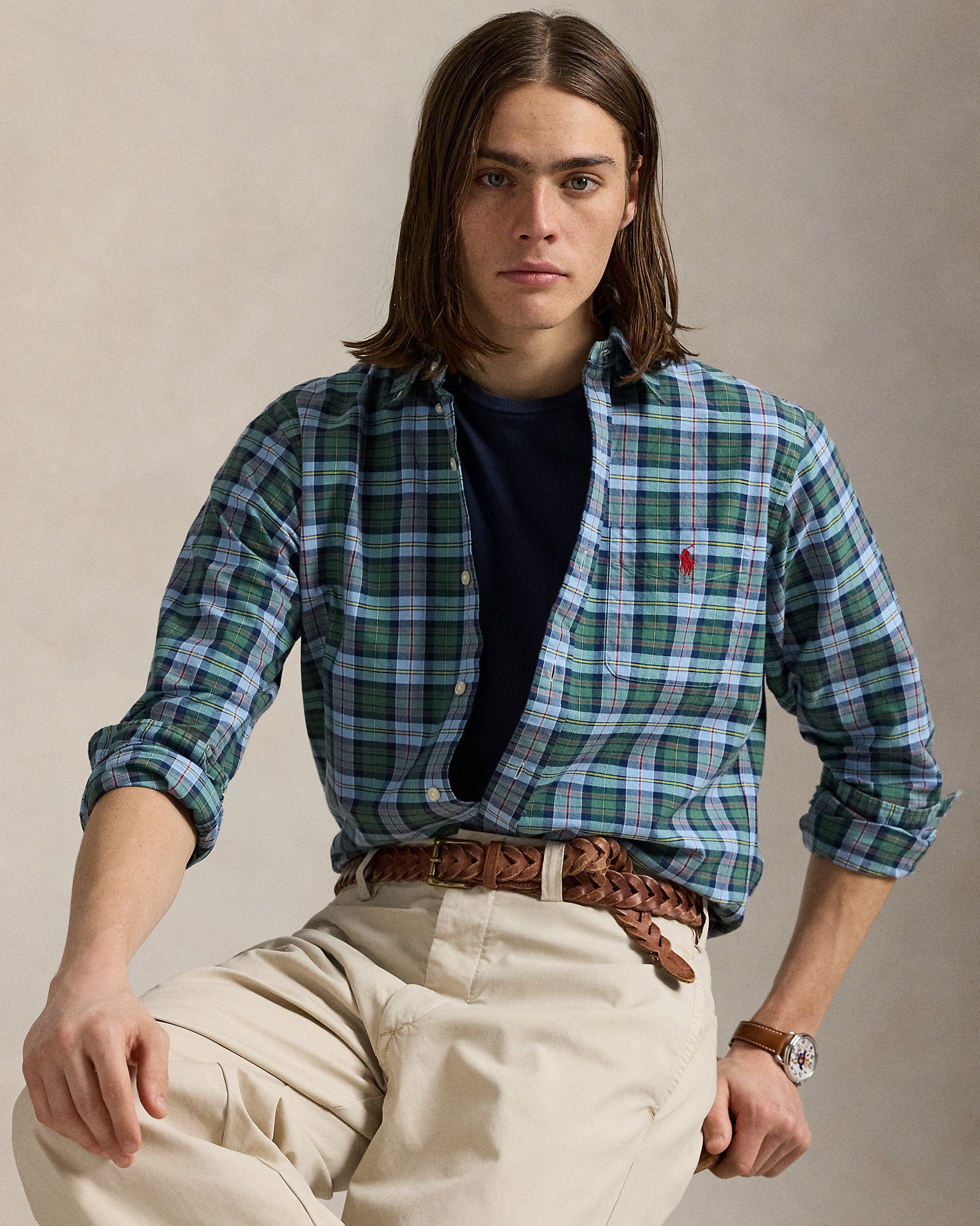 Ralph Lauren Classic Fit Plaid Oxford Shirt