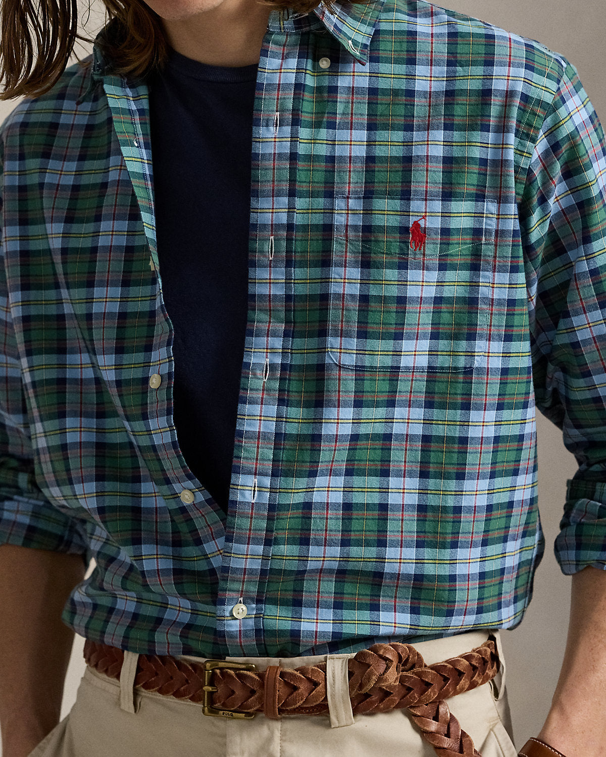 Ralph Lauren Classic Fit Plaid Oxford Shirt