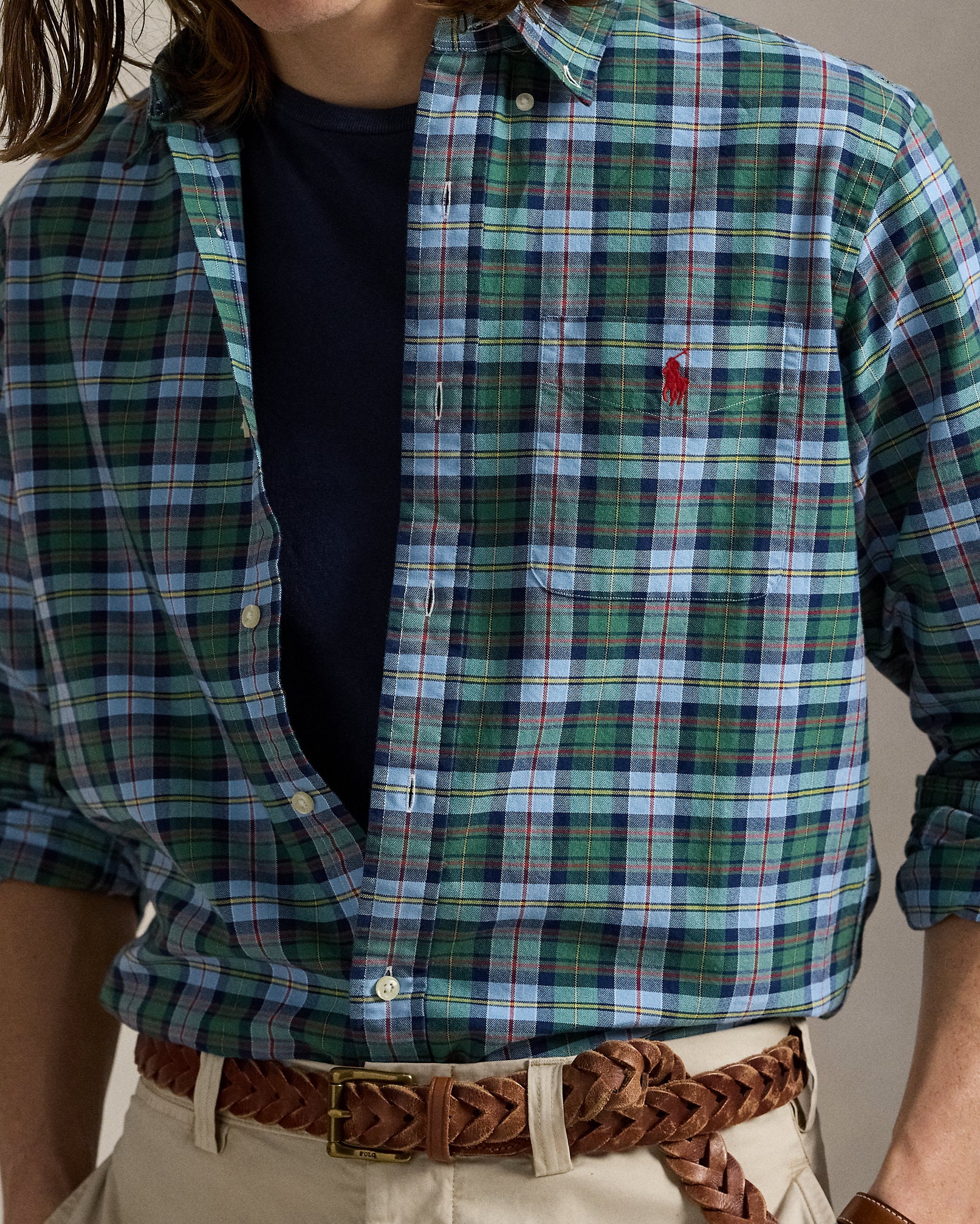 Ralph Lauren Classic Fit Plaid Oxford Shirt