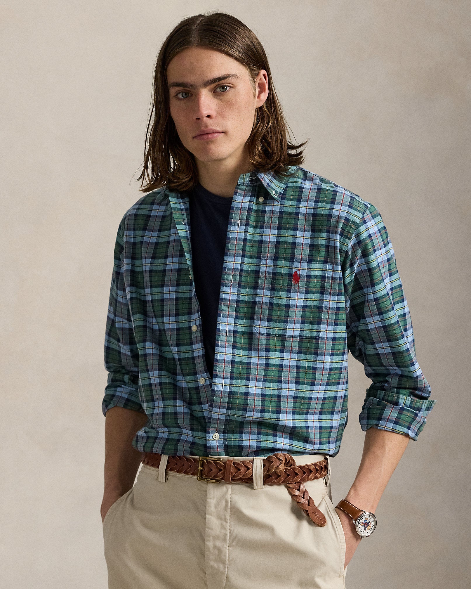 Ralph Lauren Classic Fit Plaid Oxford Shirt