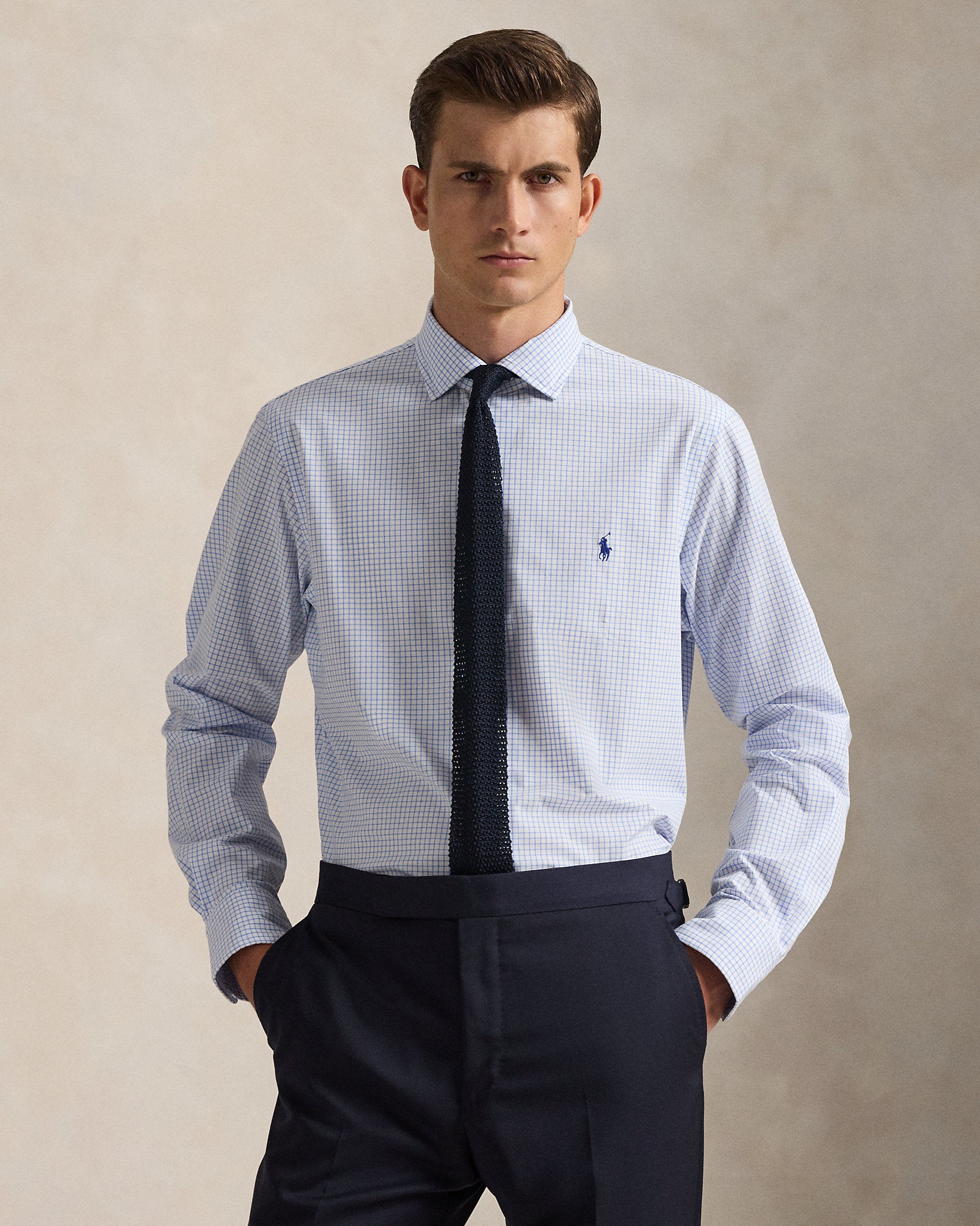 Ralph Lauren Classic Fit Plaid Stretch Poplin Shirt