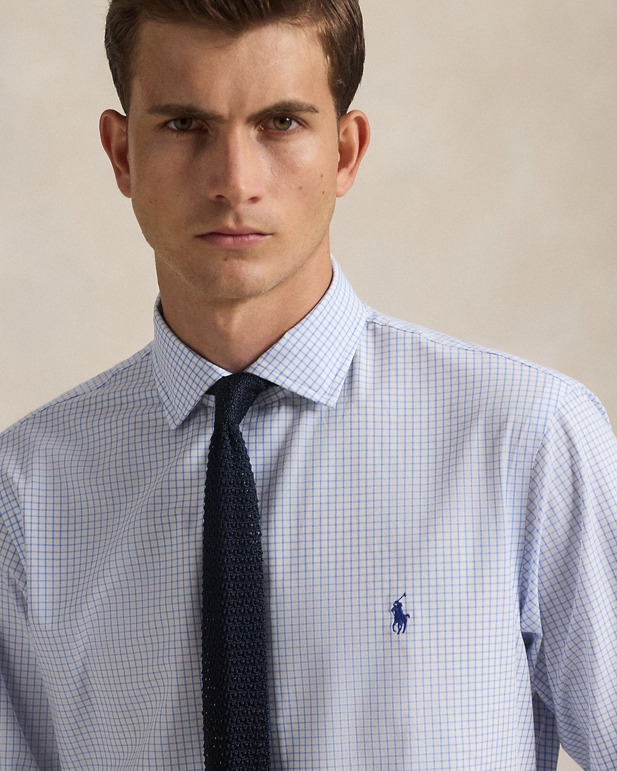 Ralph Lauren Classic Fit Plaid Stretch Poplin Shirt