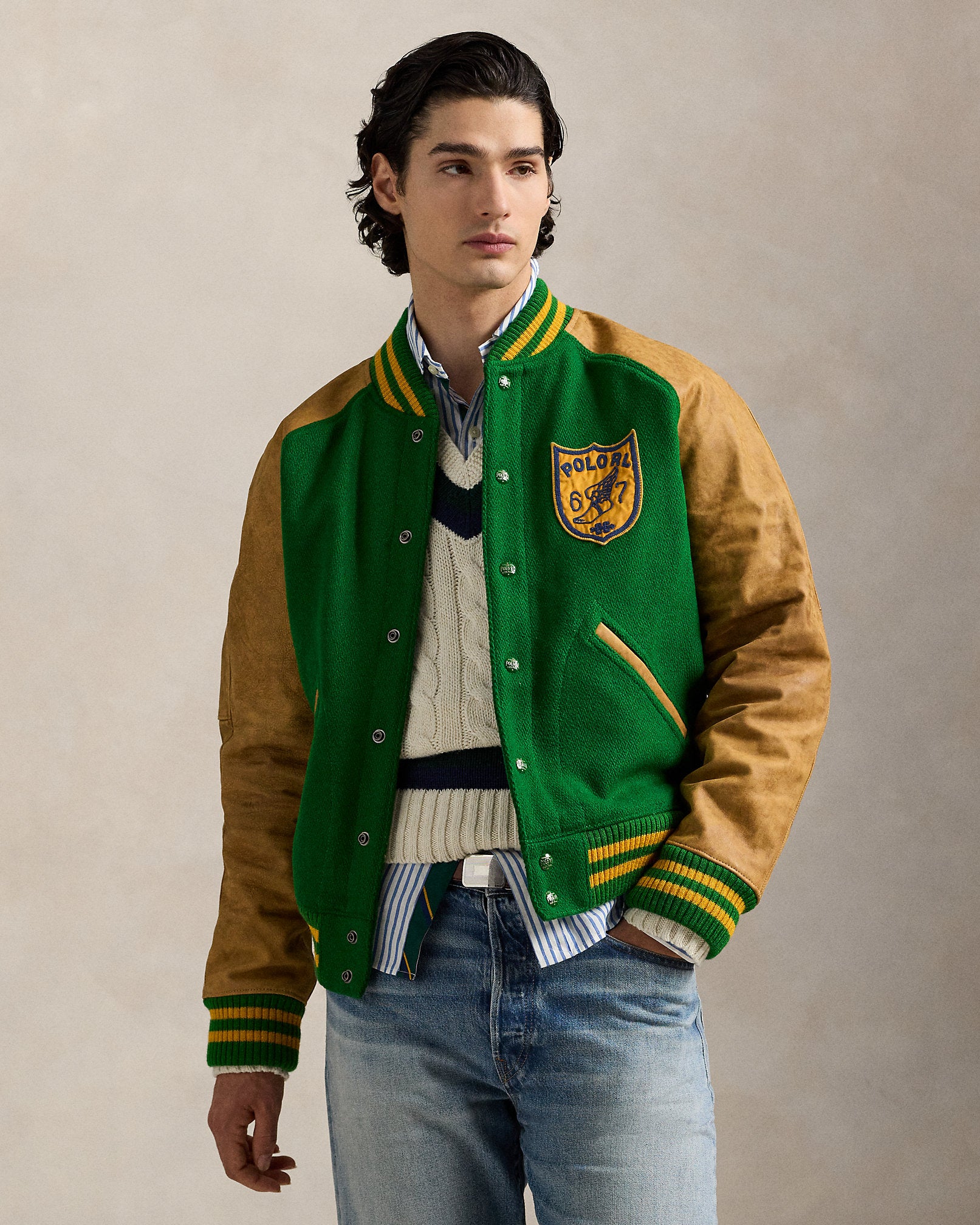 Ralph Lauren VintageInspired Letterman Jacket