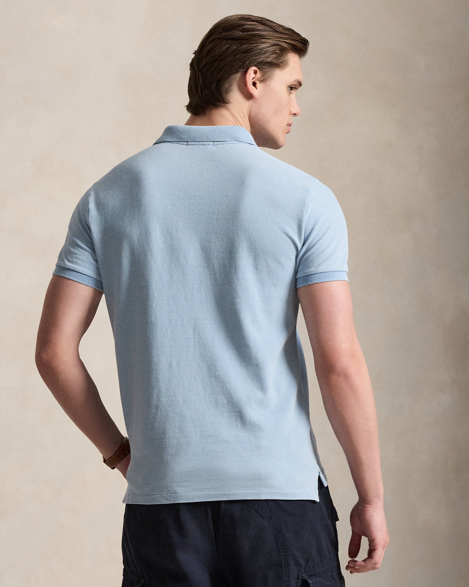 Ralph Lauren Custom Slim Fit Indigo Mesh Polo Shirt