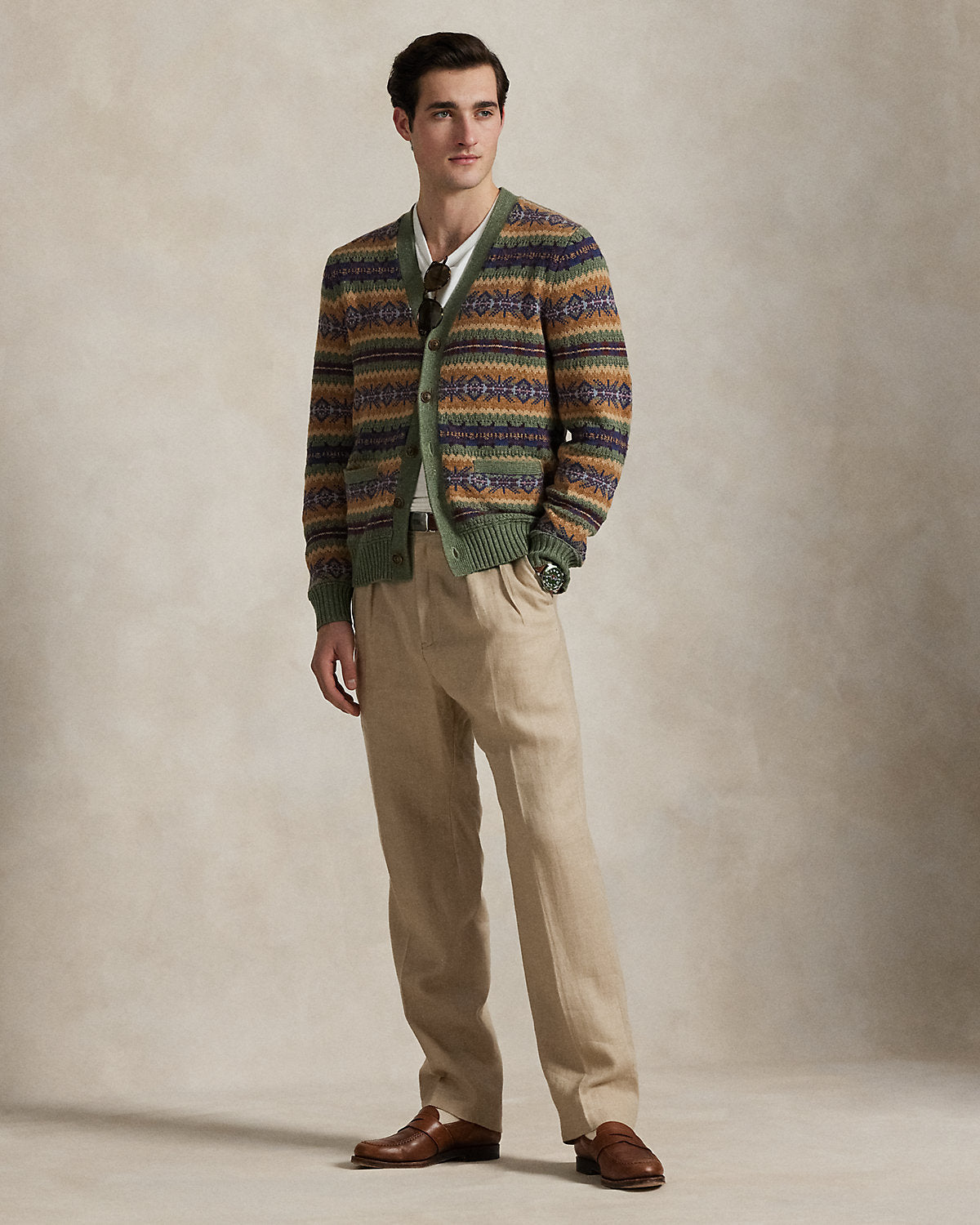 Ralph Lauren Fair Isle CottonBlend Cardigan