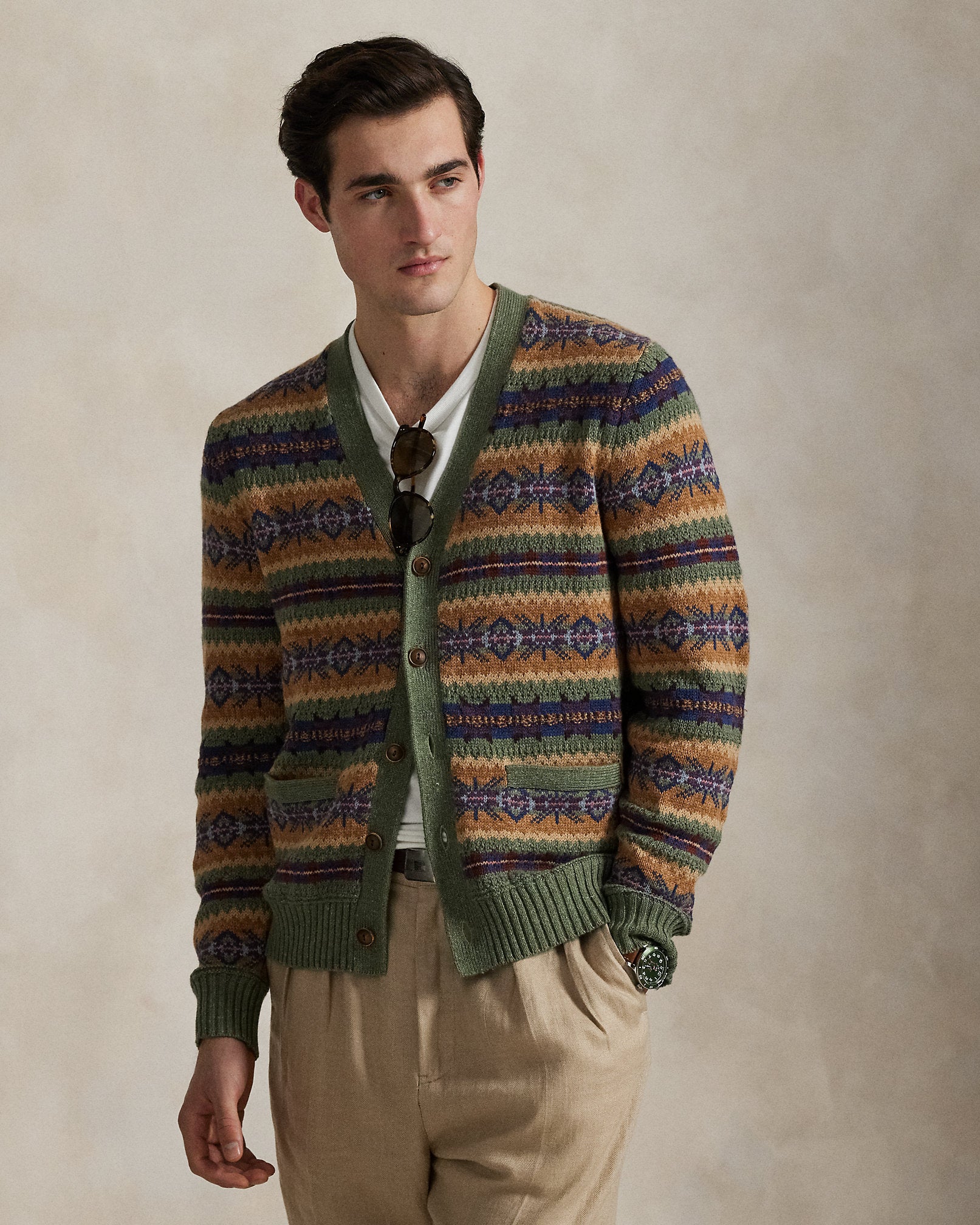 Ralph Lauren Fair Isle CottonBlend Cardigan