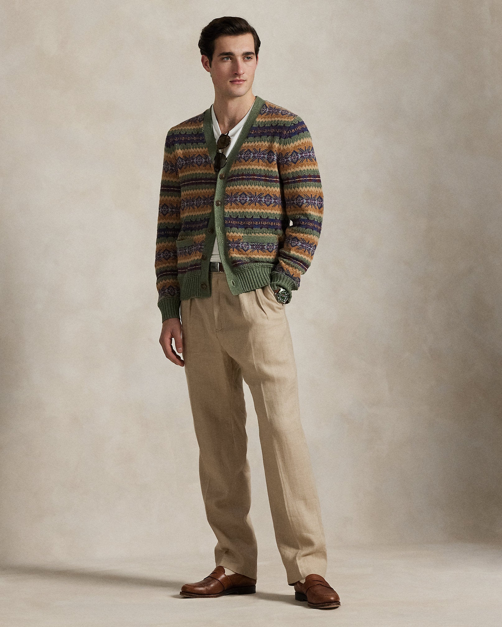 Ralph Lauren Fair Isle CottonBlend Cardigan