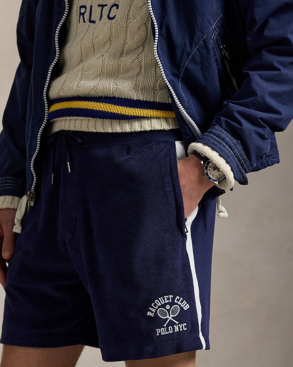 Ralph Lauren 6Inch Embroidered Terry Track Short