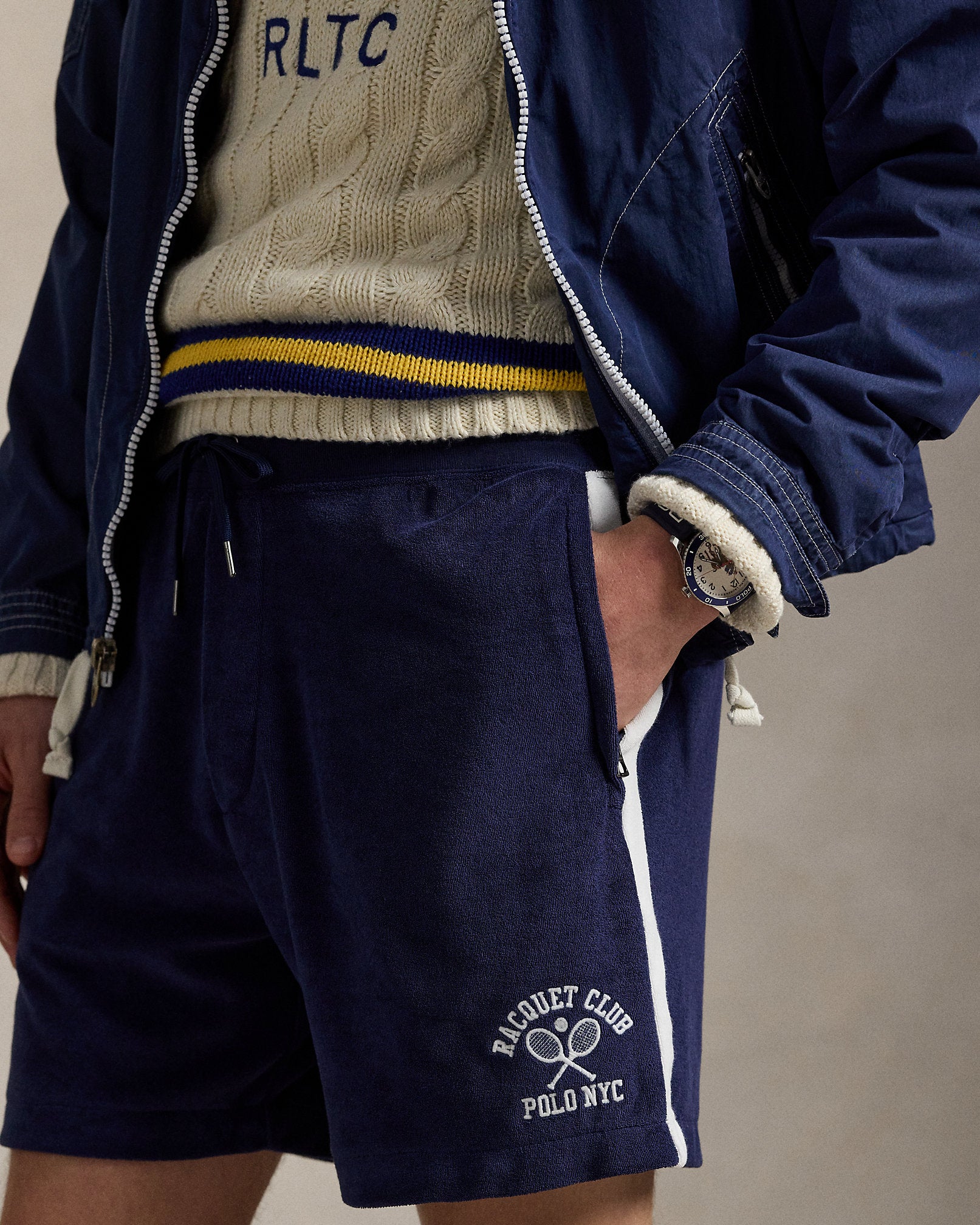 Ralph Lauren 6Inch Embroidered Terry Track Short