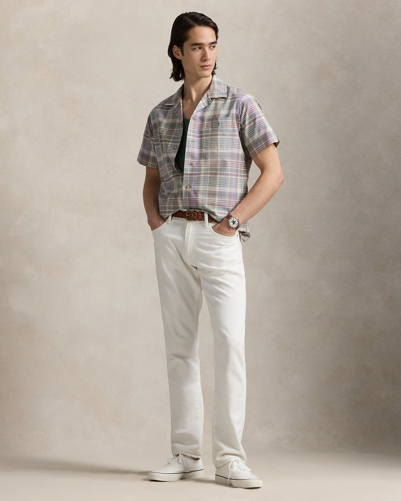 Ralph Lauren Classic Fit Plaid Oxford Camp Shirt