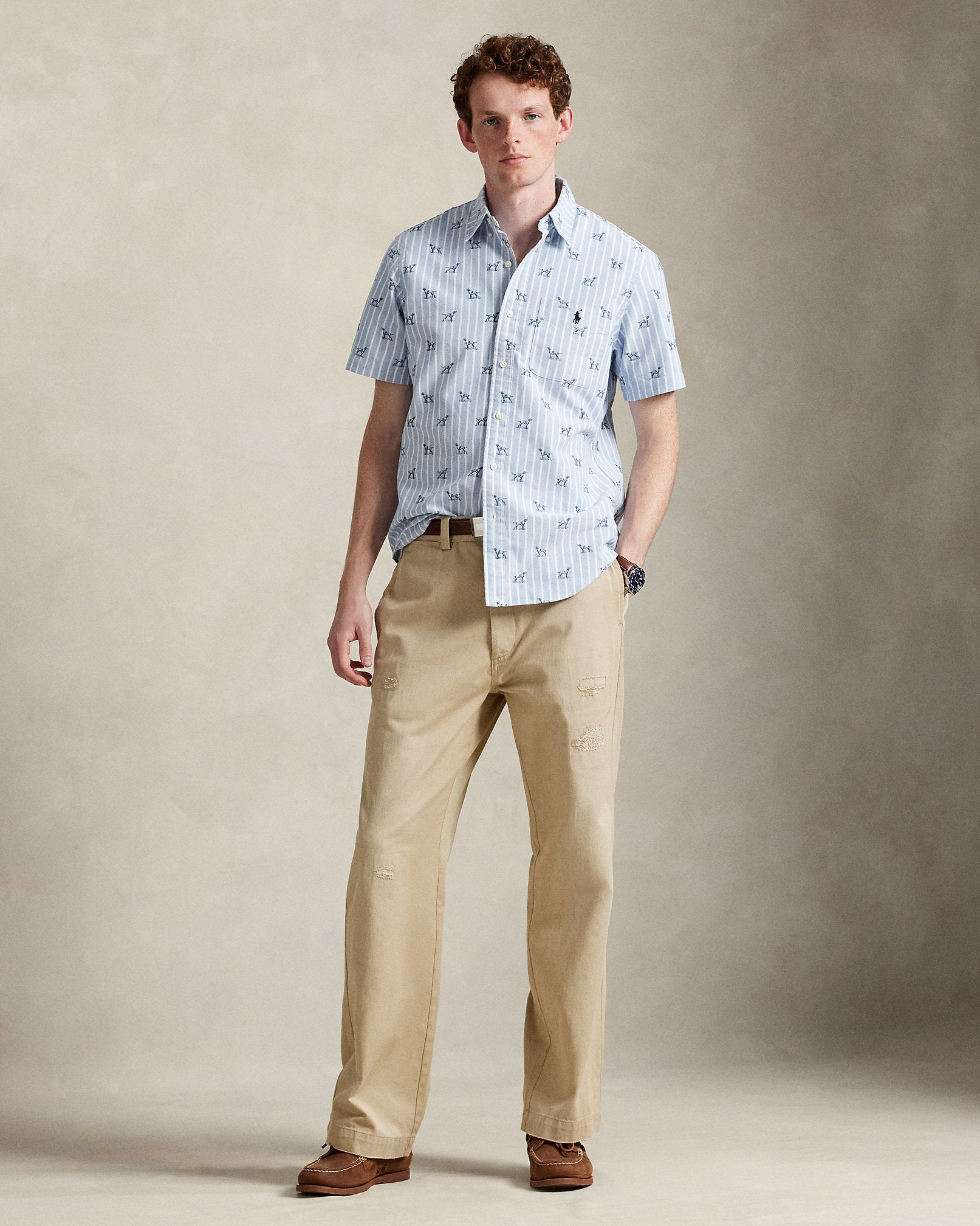Ralph Lauren Classic Fit Striped DogPrint Shirt