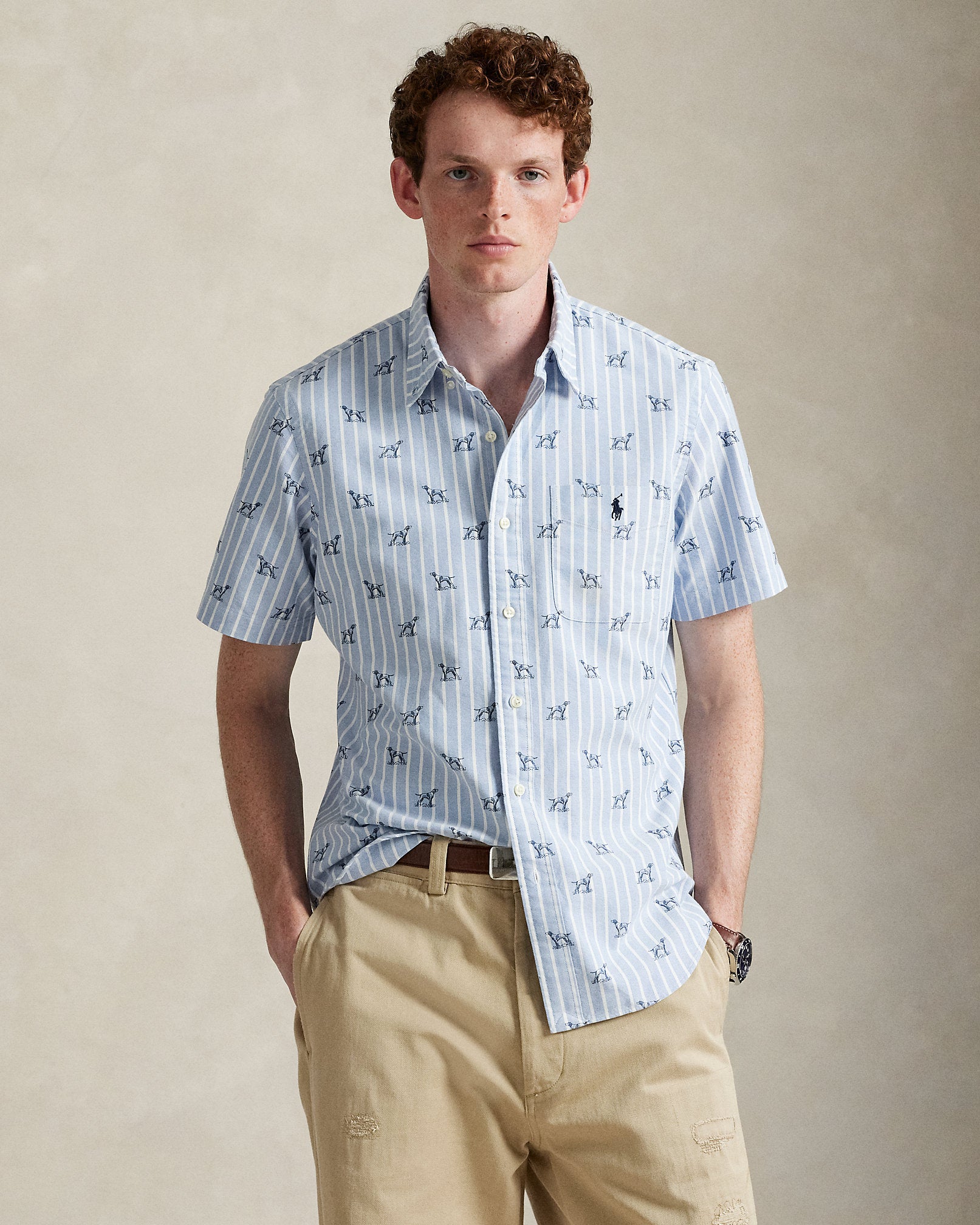 Ralph Lauren Classic Fit Striped DogPrint Shirt