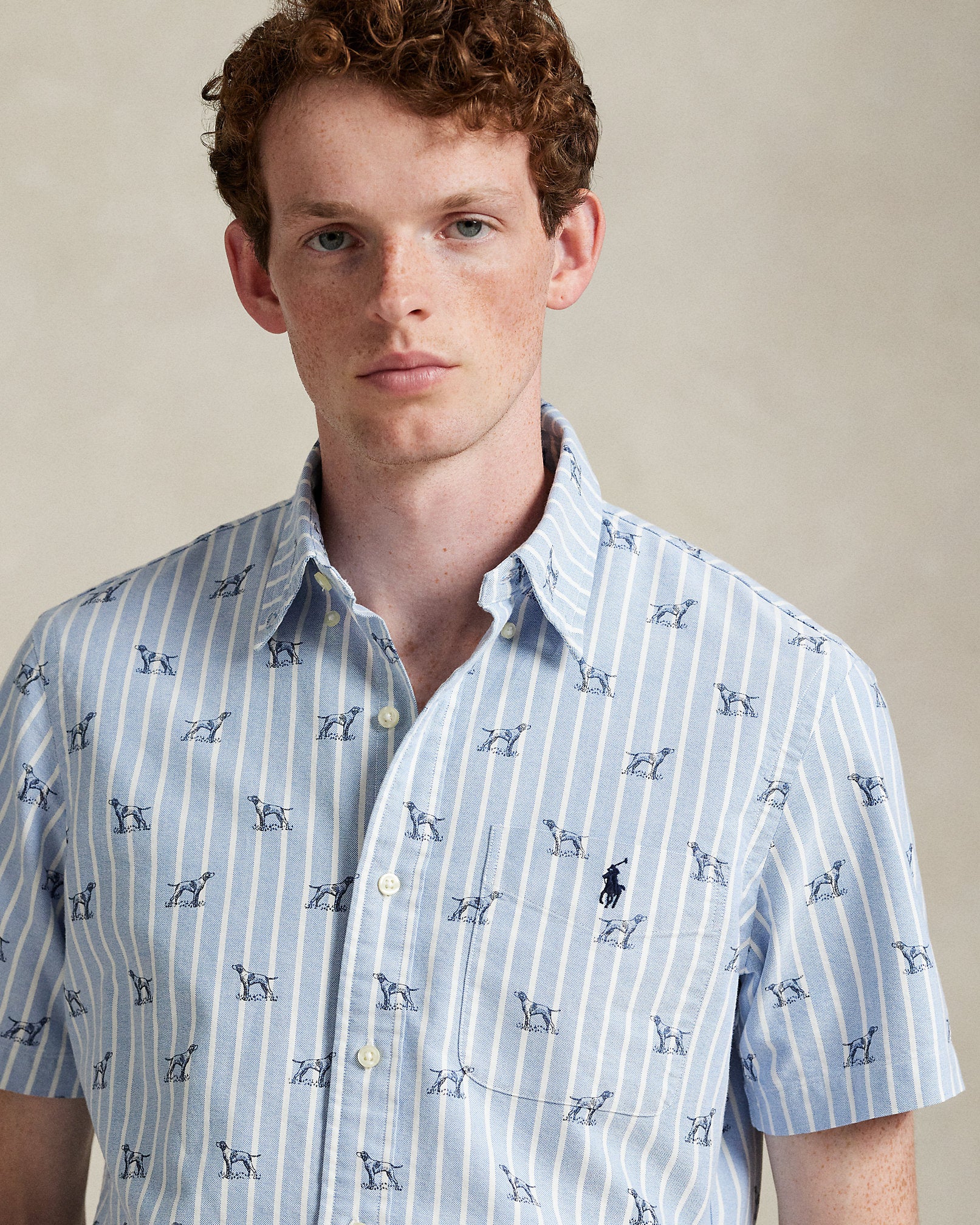 Ralph Lauren Classic Fit Striped DogPrint Shirt