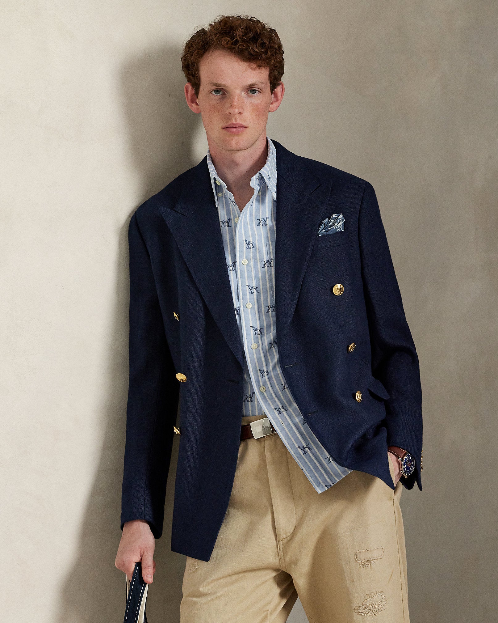 Ralph Lauren Classic Fit Striped DogPrint Shirt