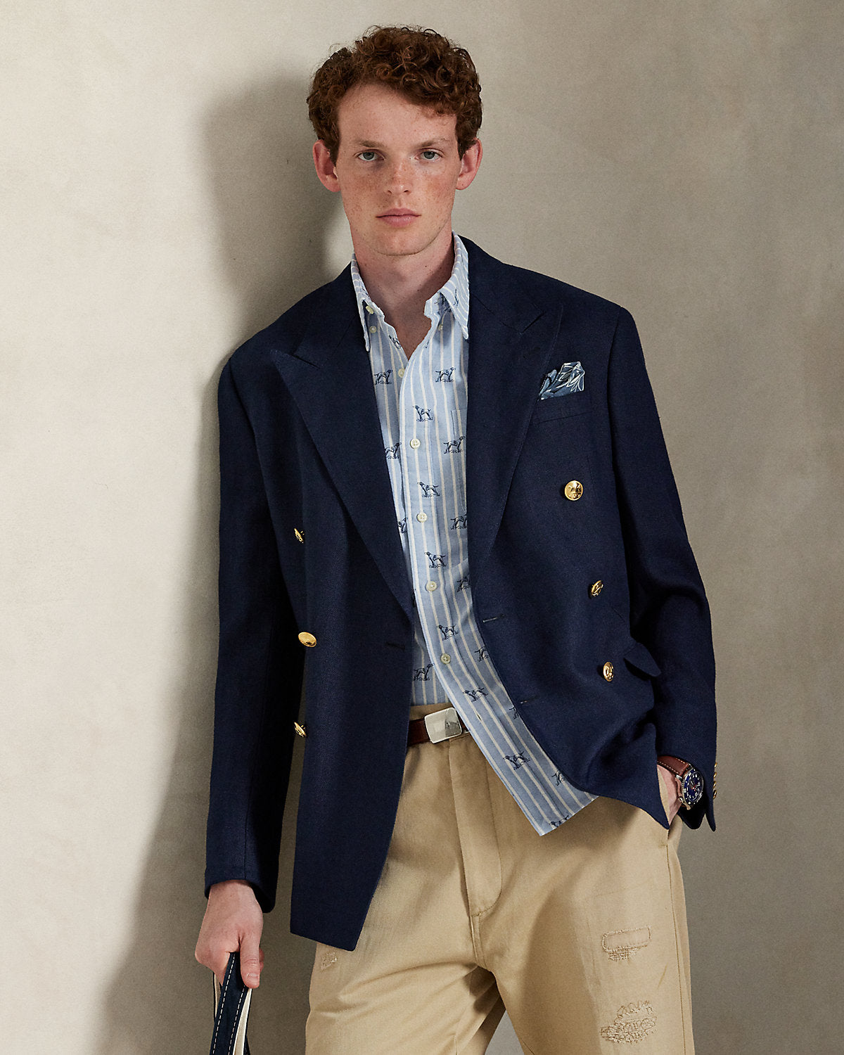 Ralph Lauren Classic Fit Striped DogPrint Shirt