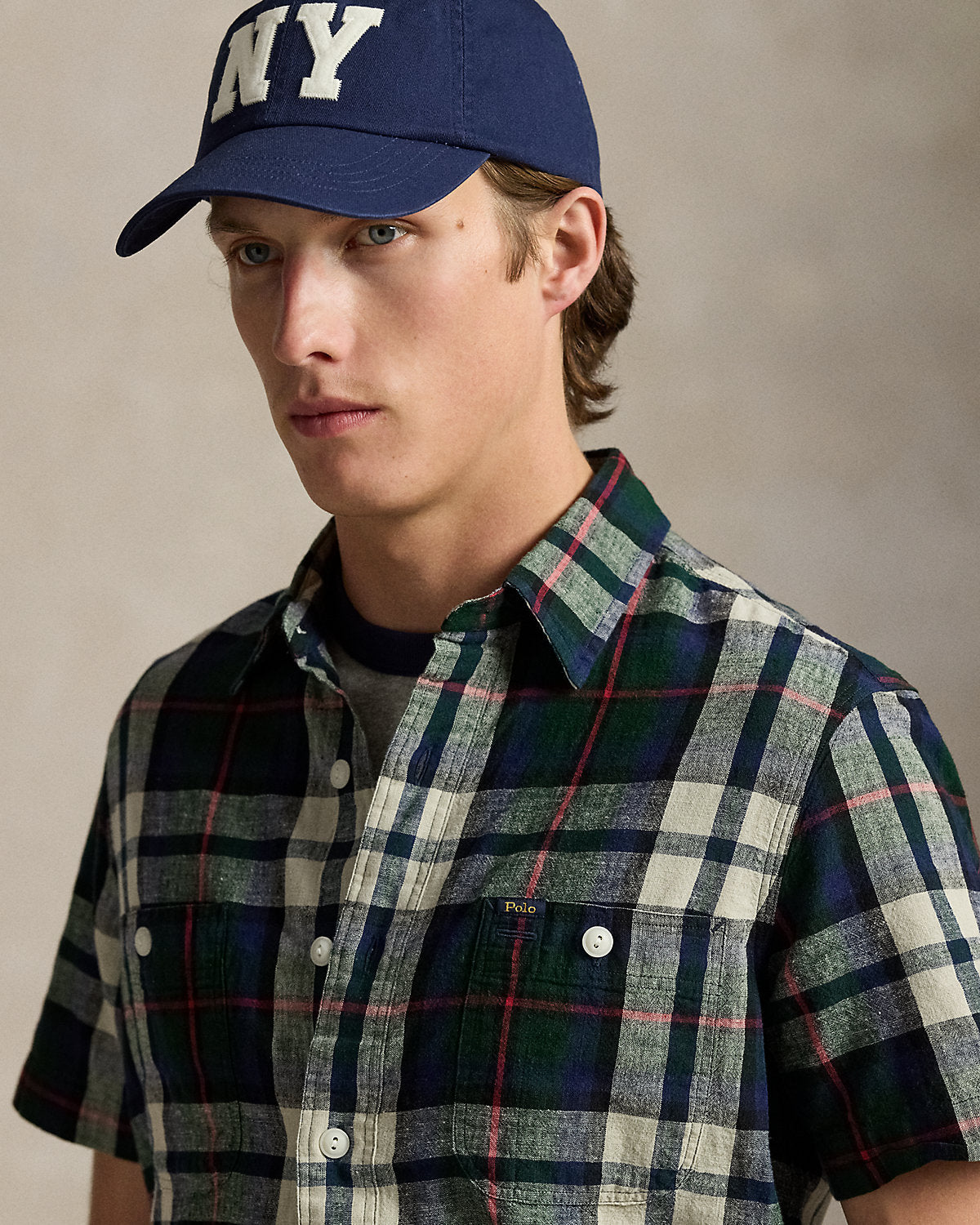 Ralph Lauren Classic Fit Plaid LinenCotton Shirt
