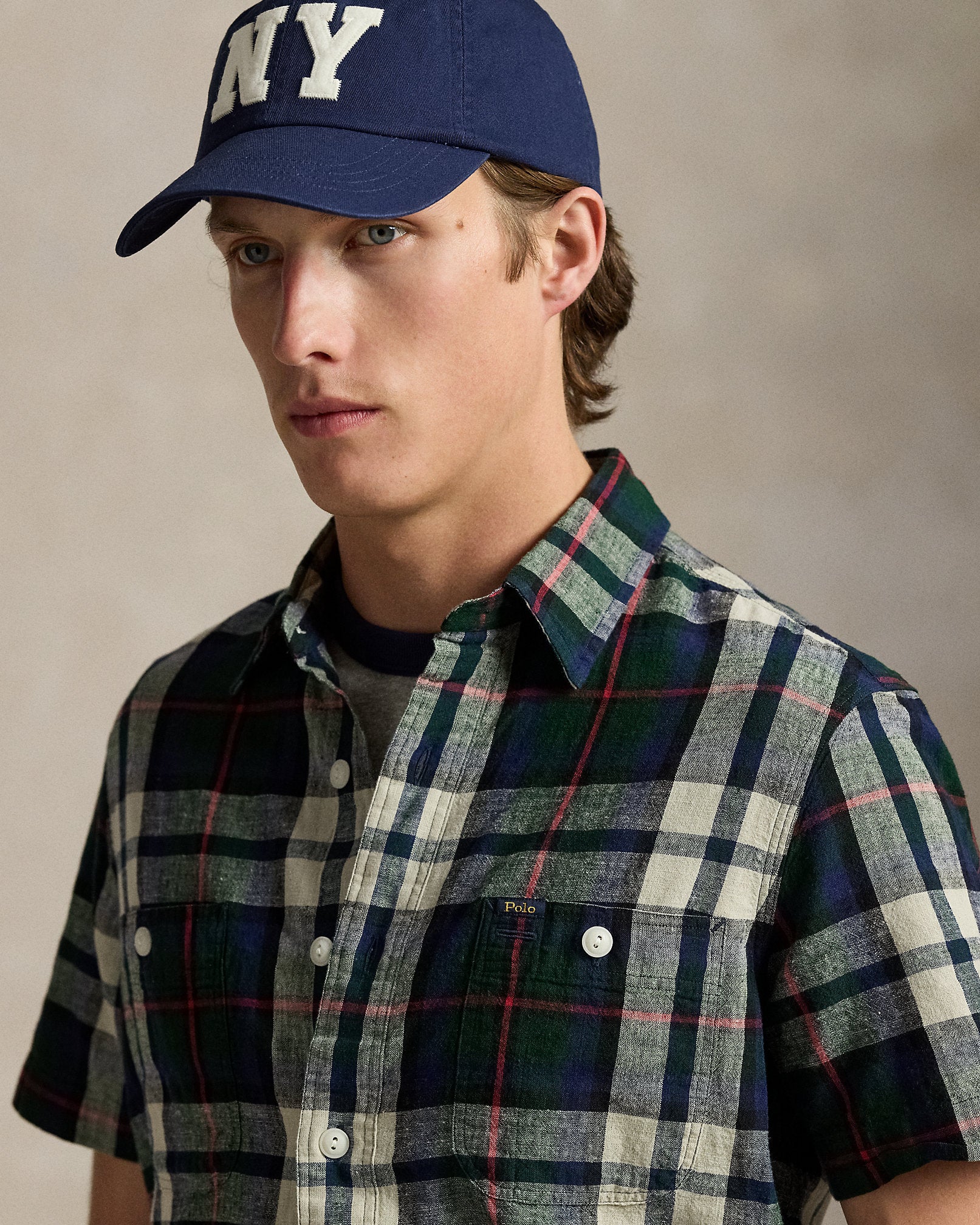 Ralph Lauren Classic Fit Plaid LinenCotton Shirt