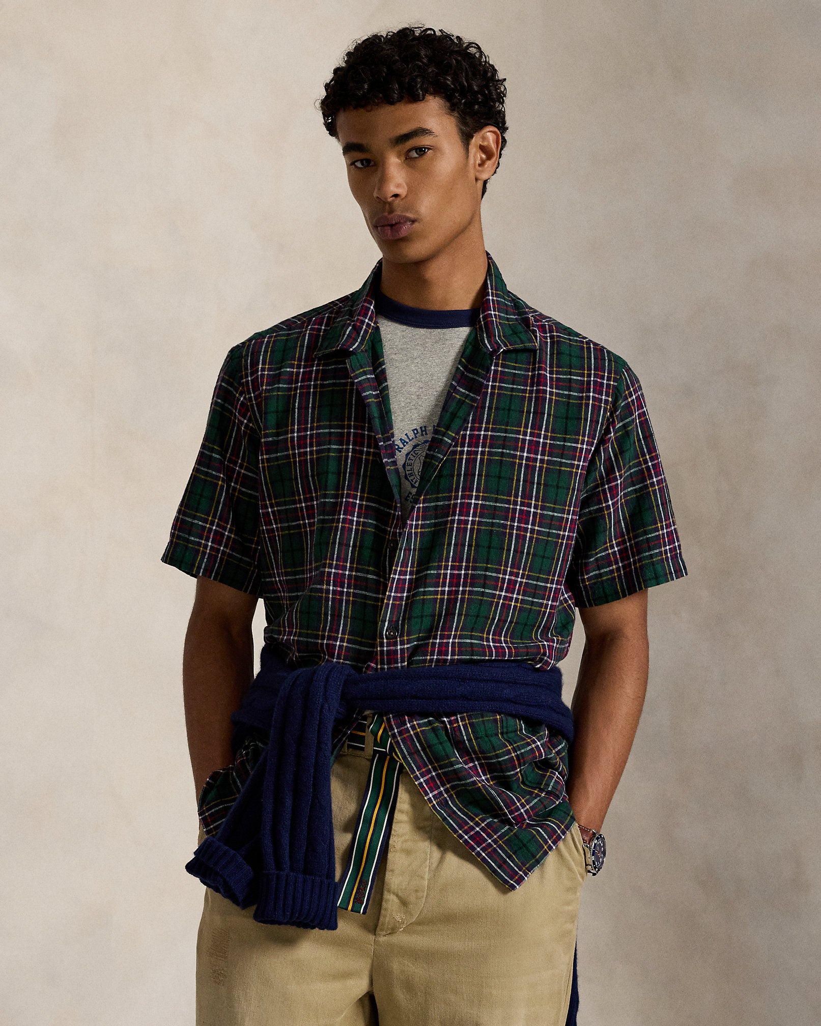 Ralph Lauren Classic Fit Plaid LinenCotton Shirt