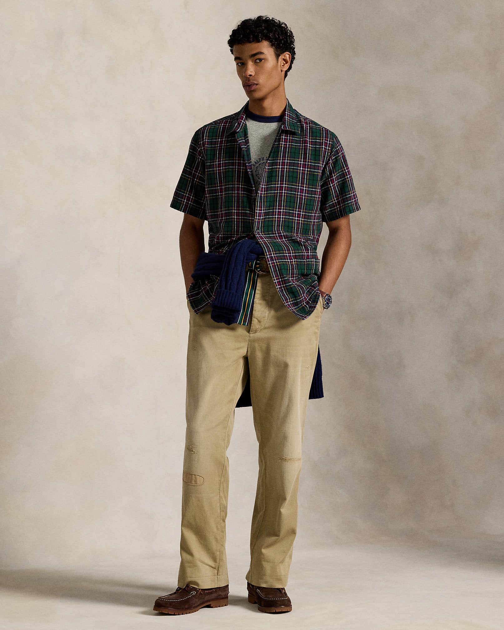 Ralph Lauren Classic Fit Plaid LinenCotton Shirt