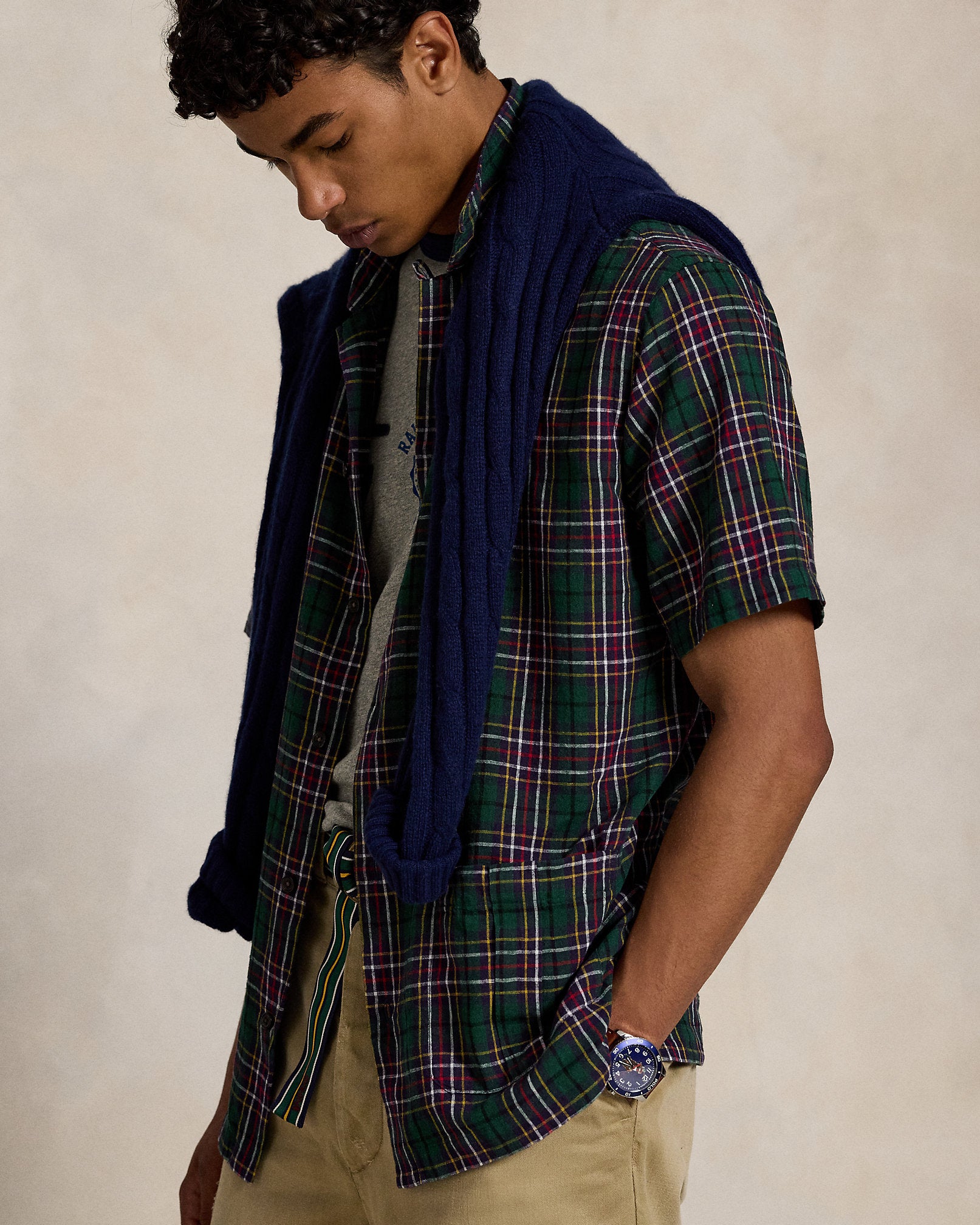 Ralph Lauren Classic Fit Plaid LinenCotton Shirt