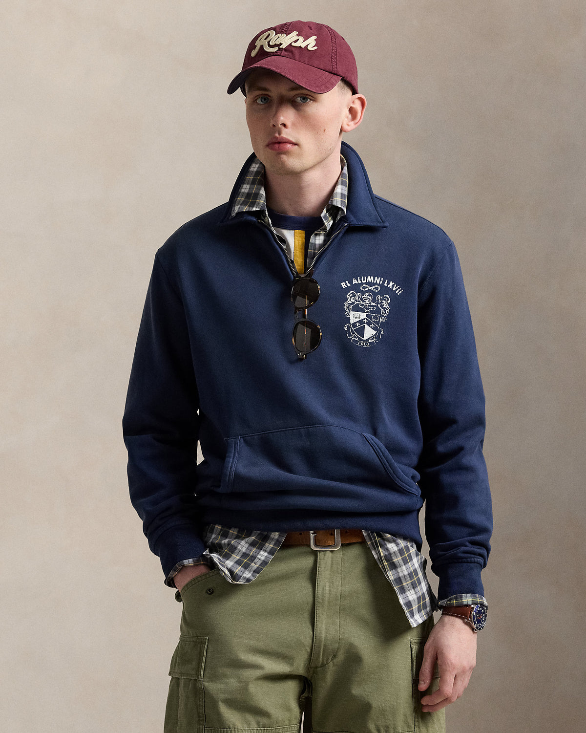 Ralph Lauren Fleece Graphic QuarterZip Sweatshirt