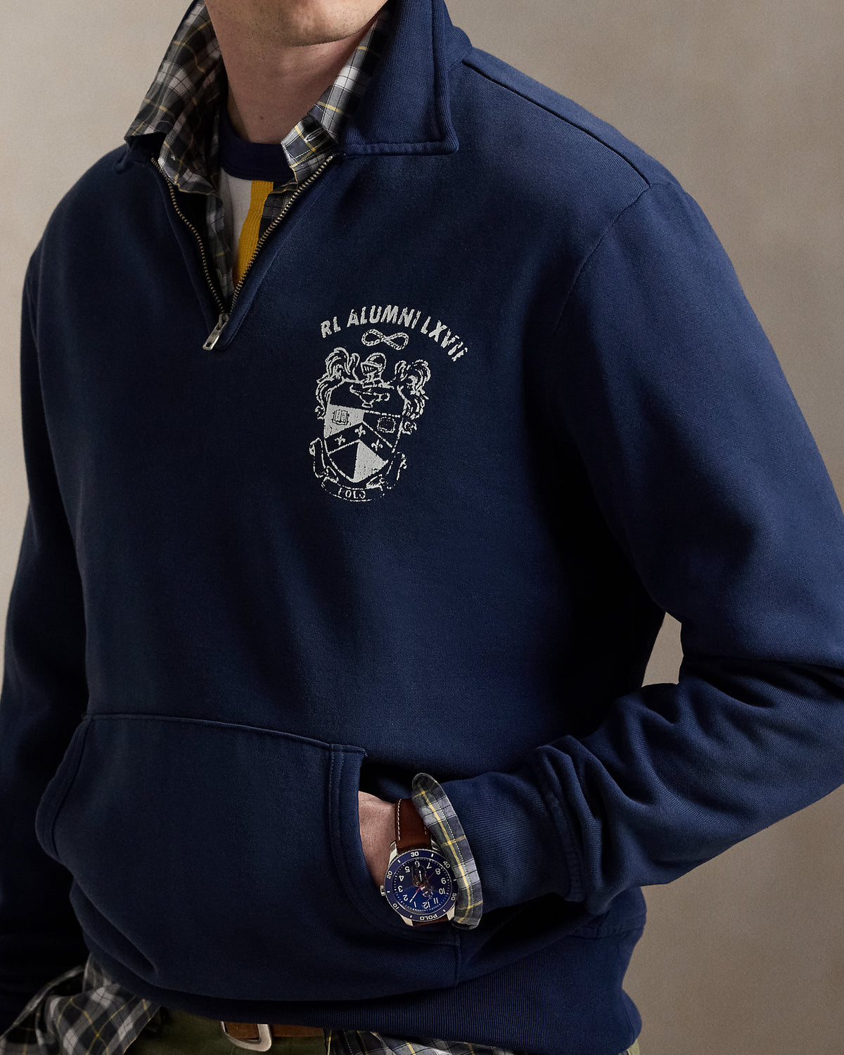 Ralph Lauren Fleece Graphic QuarterZip Sweatshirt