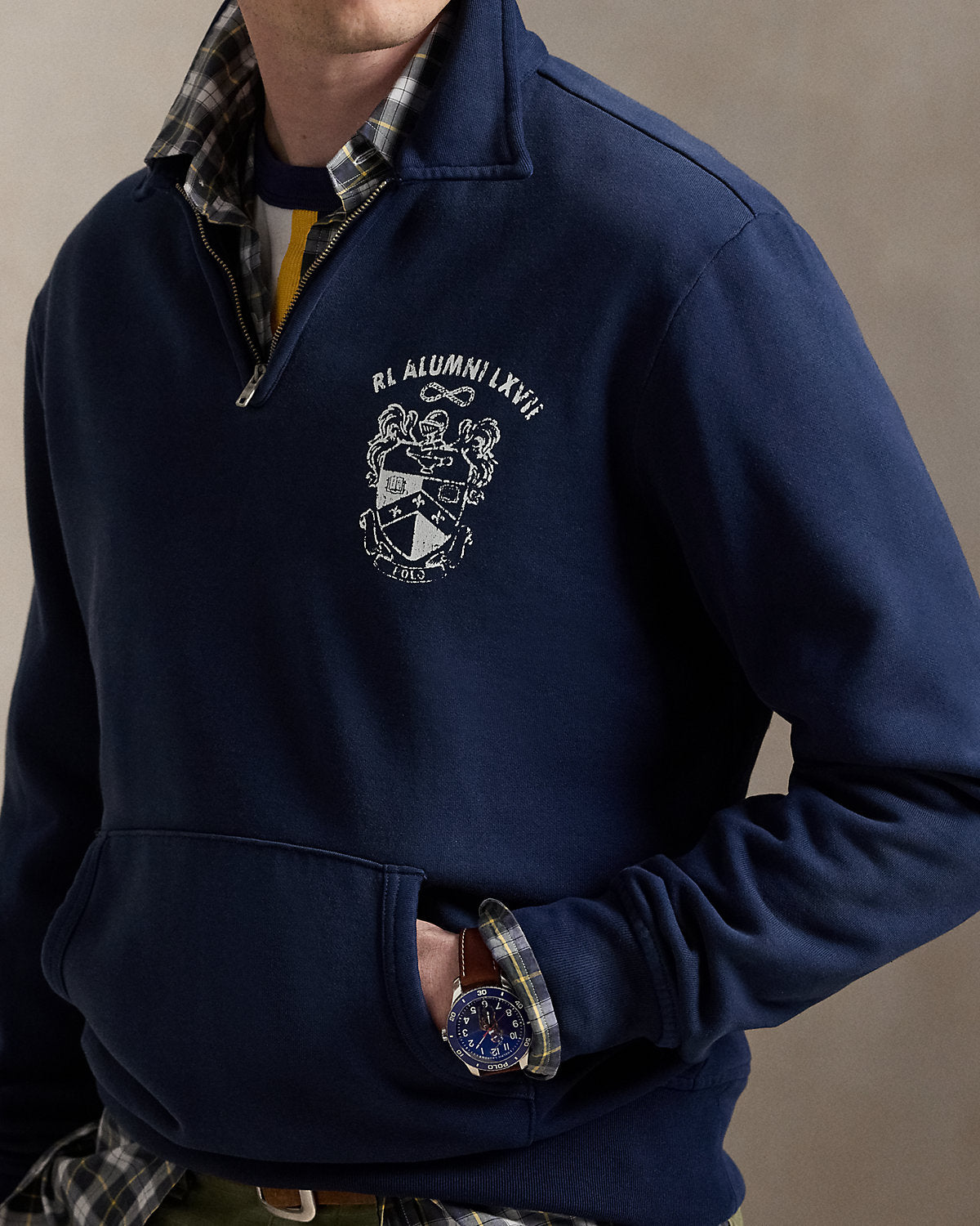 Ralph Lauren Fleece Graphic QuarterZip Sweatshirt