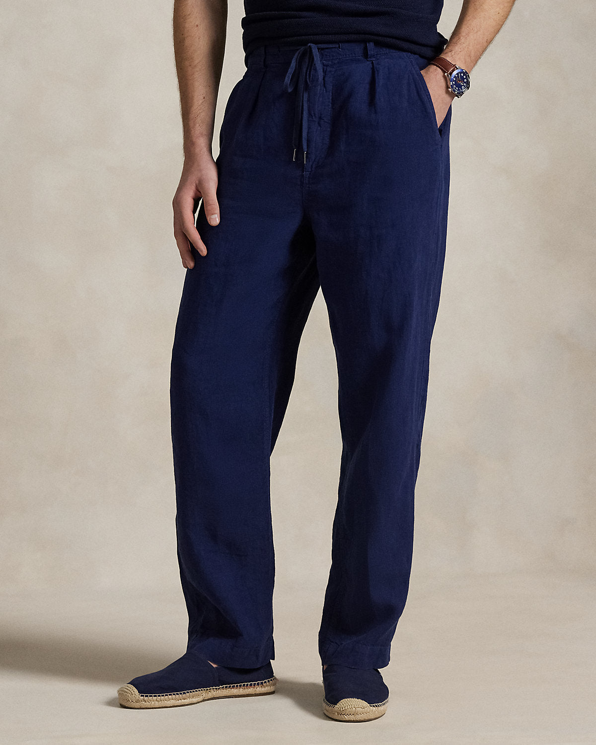 Ralph Lauren Lateef Relaxed Fit Pleated Linen Pant