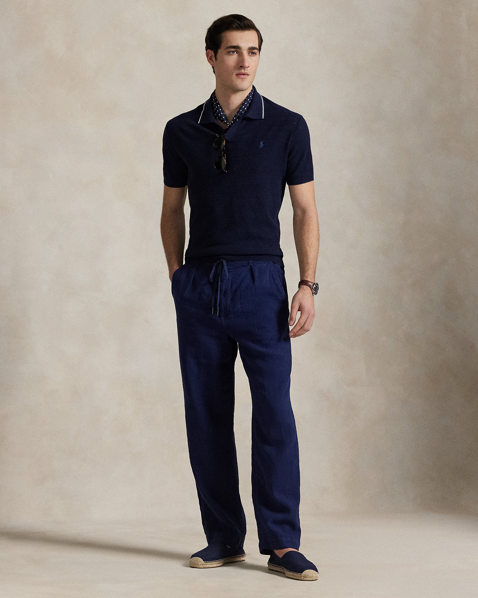 Ralph Lauren Lateef Relaxed Fit Pleated Linen Pant