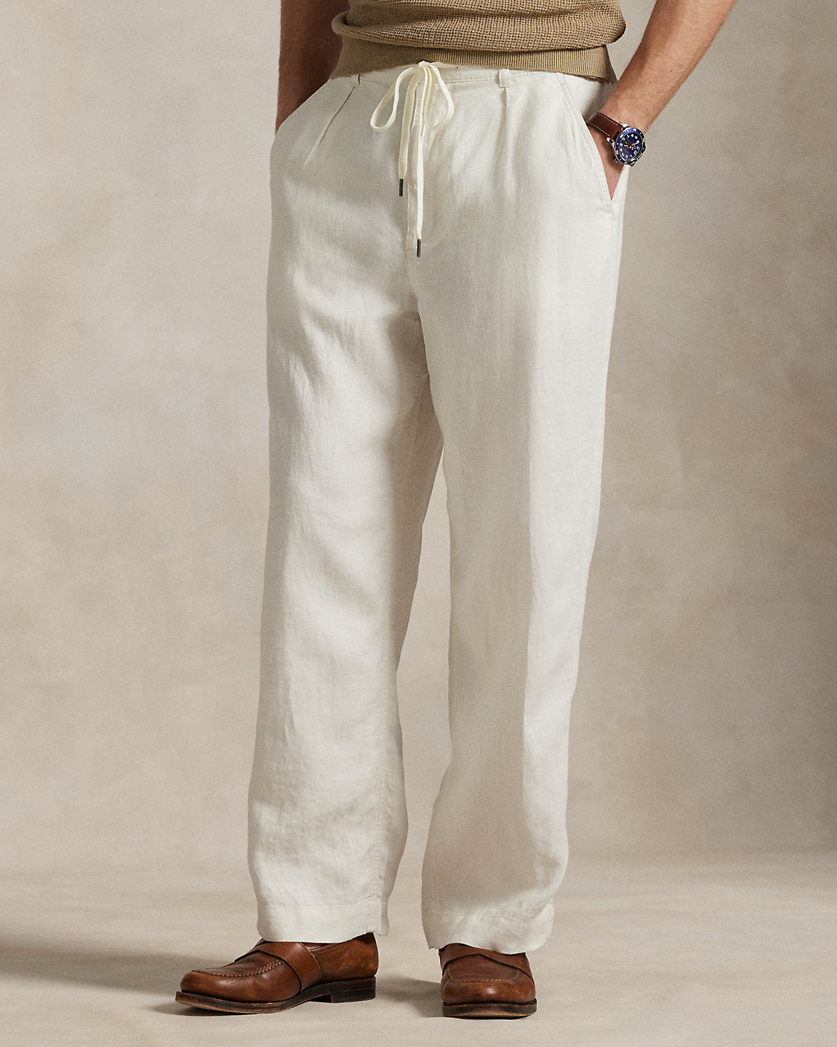 Ralph Lauren Lateef Relaxed Fit Pleated Linen Pant