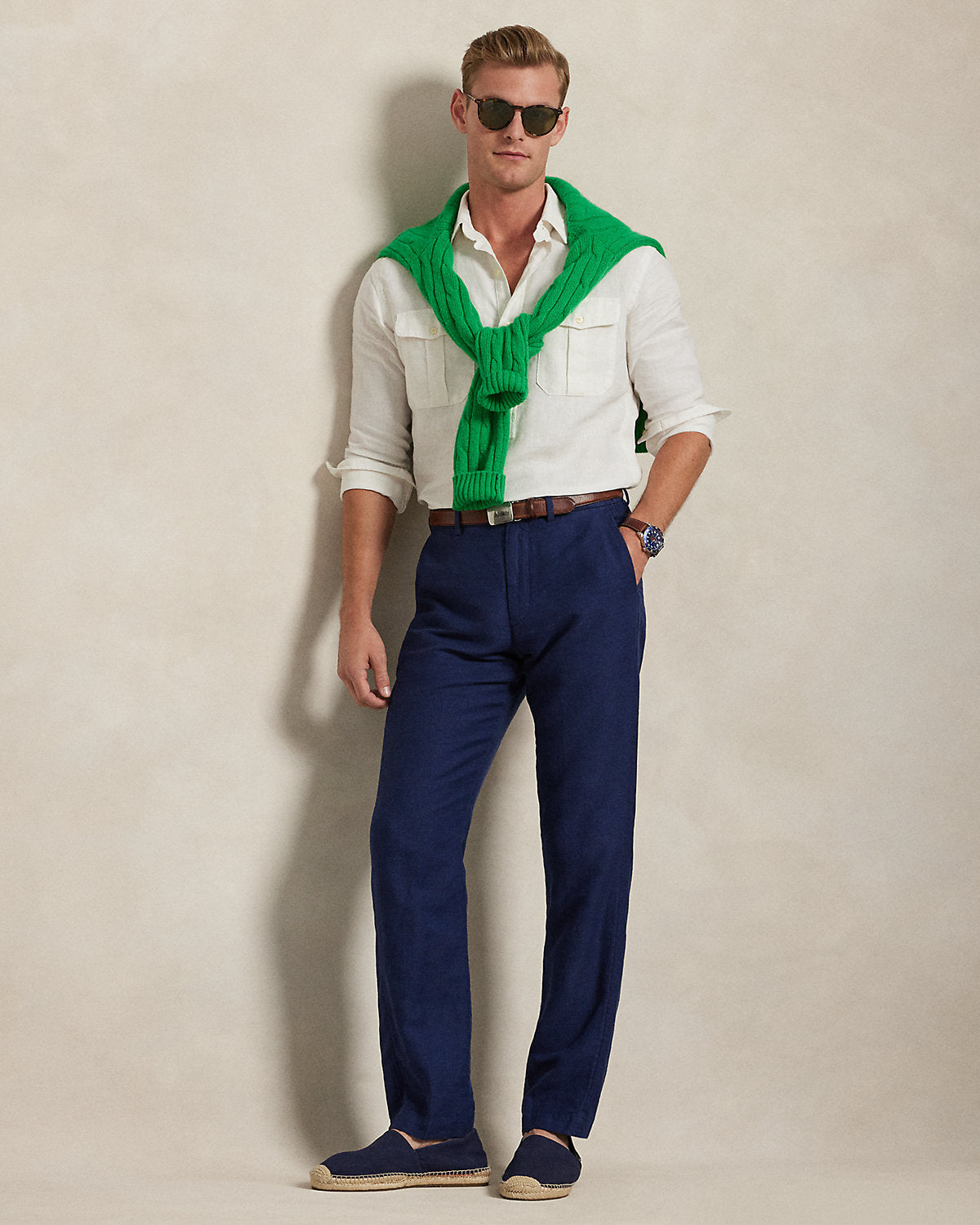 Ralph Lauren Straight Fit Houndstooth Twill Pant