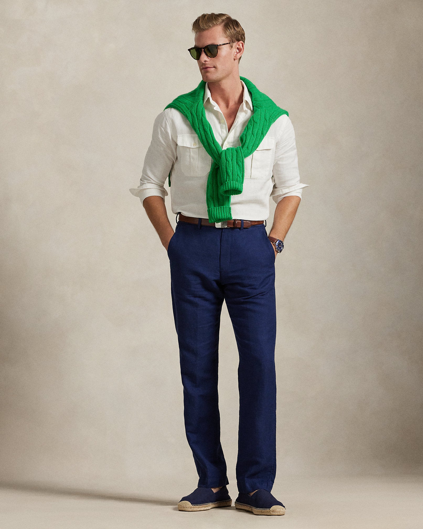 Ralph Lauren Straight Fit Houndstooth Twill Pant