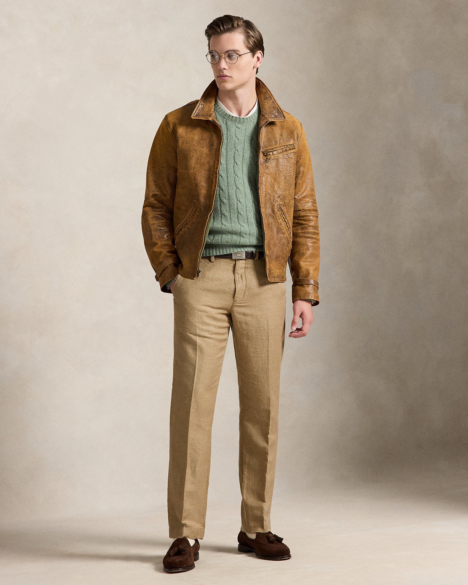 Ralph Lauren Straight Fit Houndstooth Twill Pant