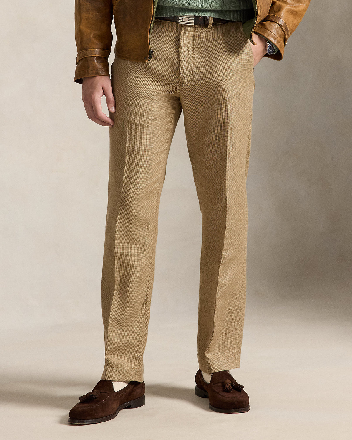 Ralph Lauren Straight Fit Houndstooth Twill Pant