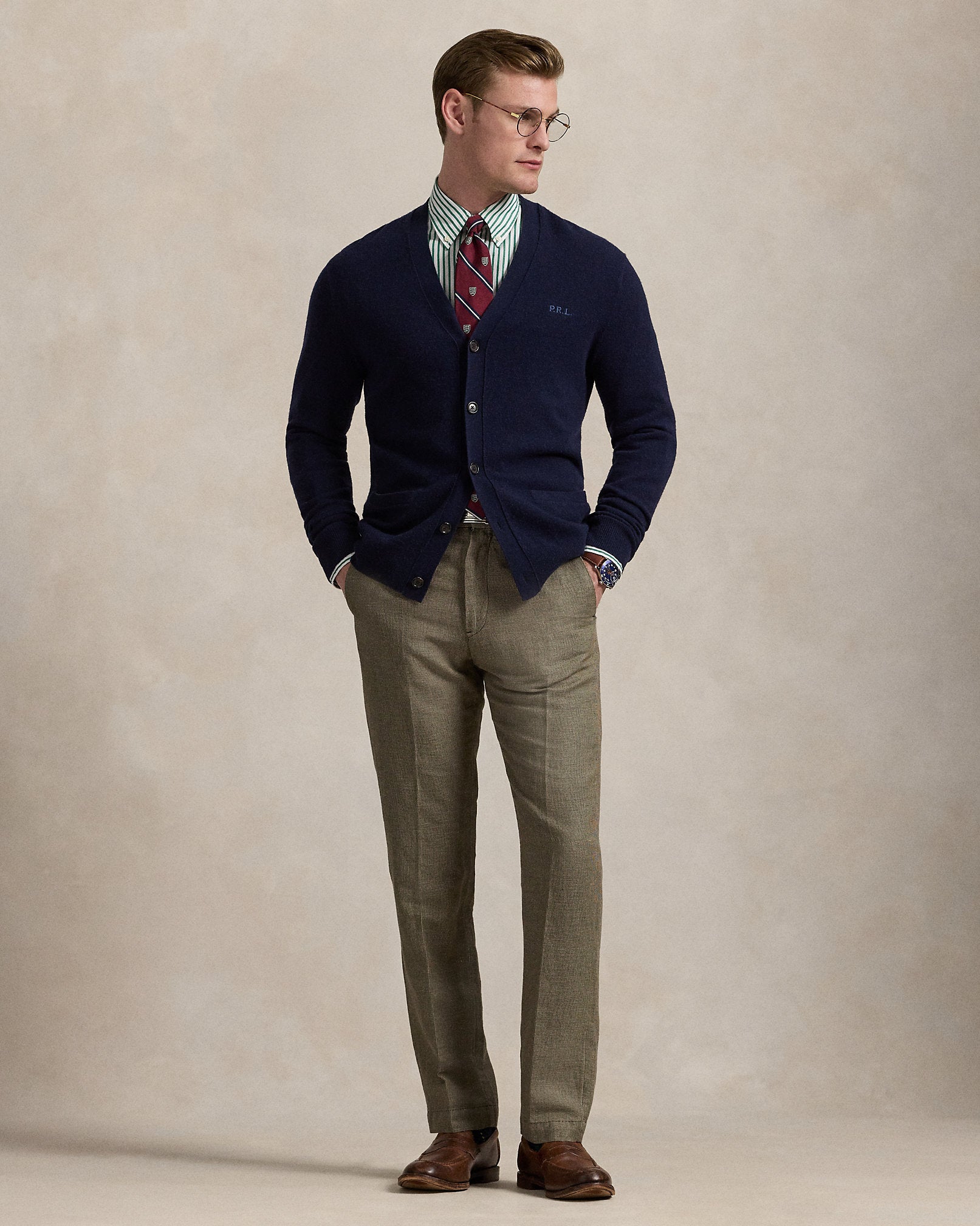 Ralph Lauren Straight Fit Houndstooth Twill Pant