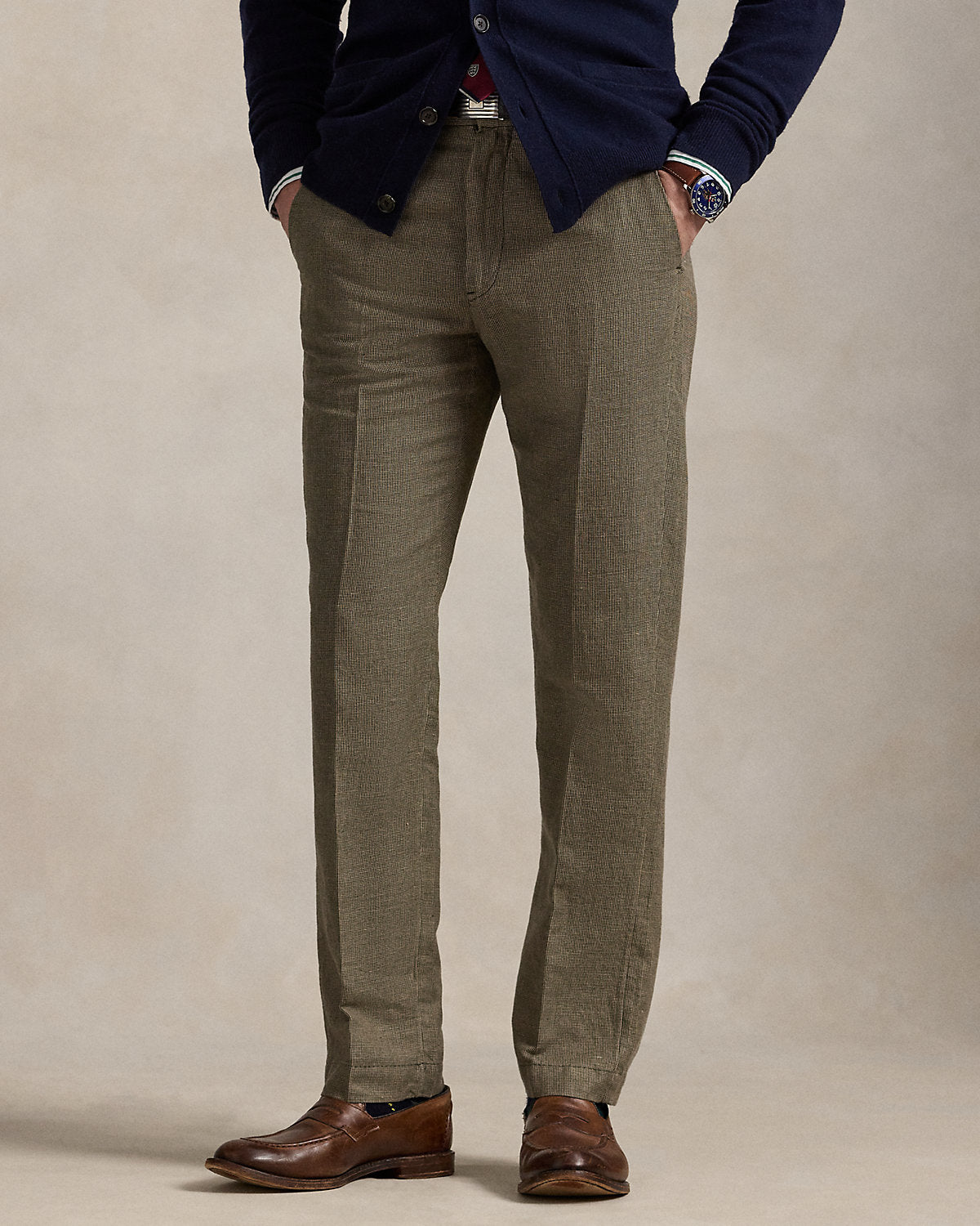 Ralph Lauren Straight Fit Houndstooth Twill Pant