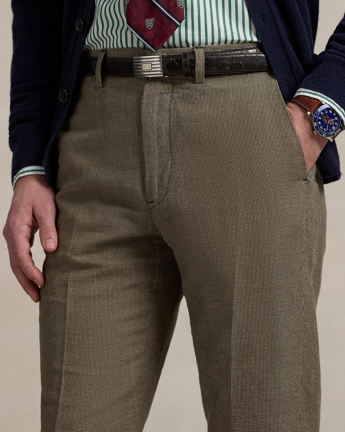 Ralph Lauren Straight Fit Houndstooth Twill Pant