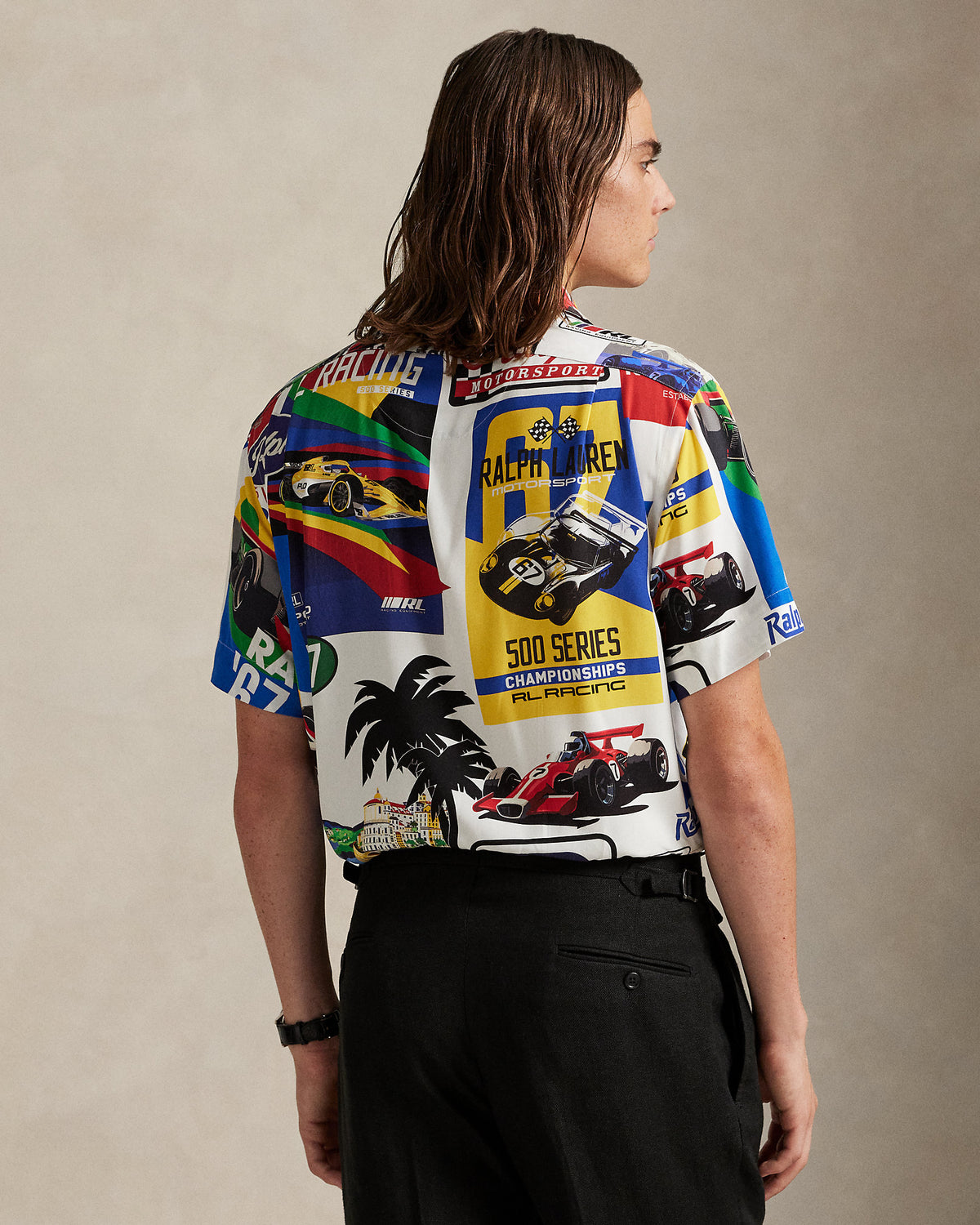Ralph Lauren Classic Fit RacingPrint Camp Shirt