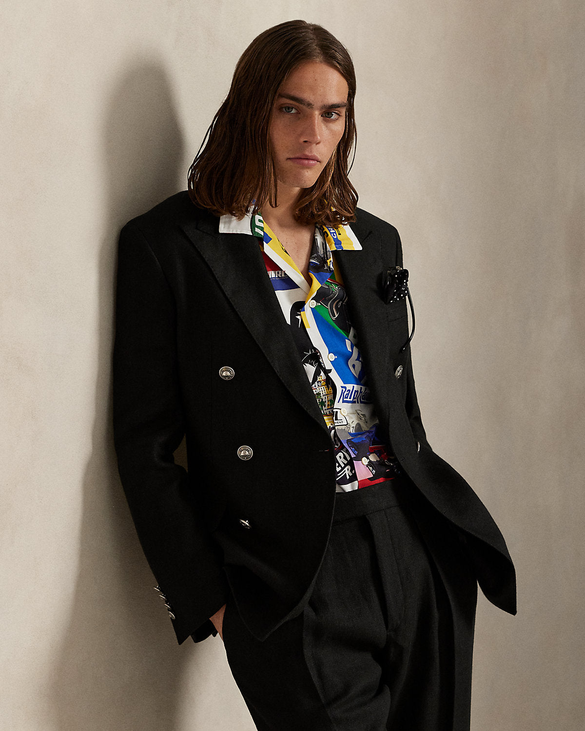 Ralph Lauren Classic Fit RacingPrint Camp Shirt