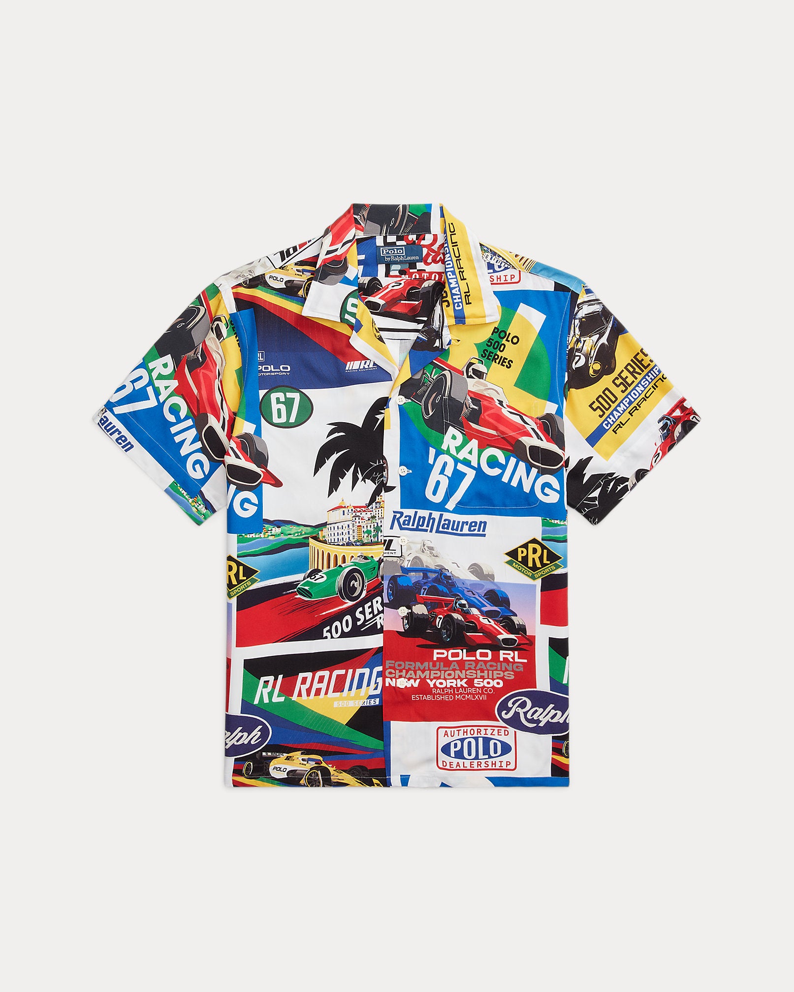 Ralph Lauren Classic Fit RacingPrint Camp Shirt