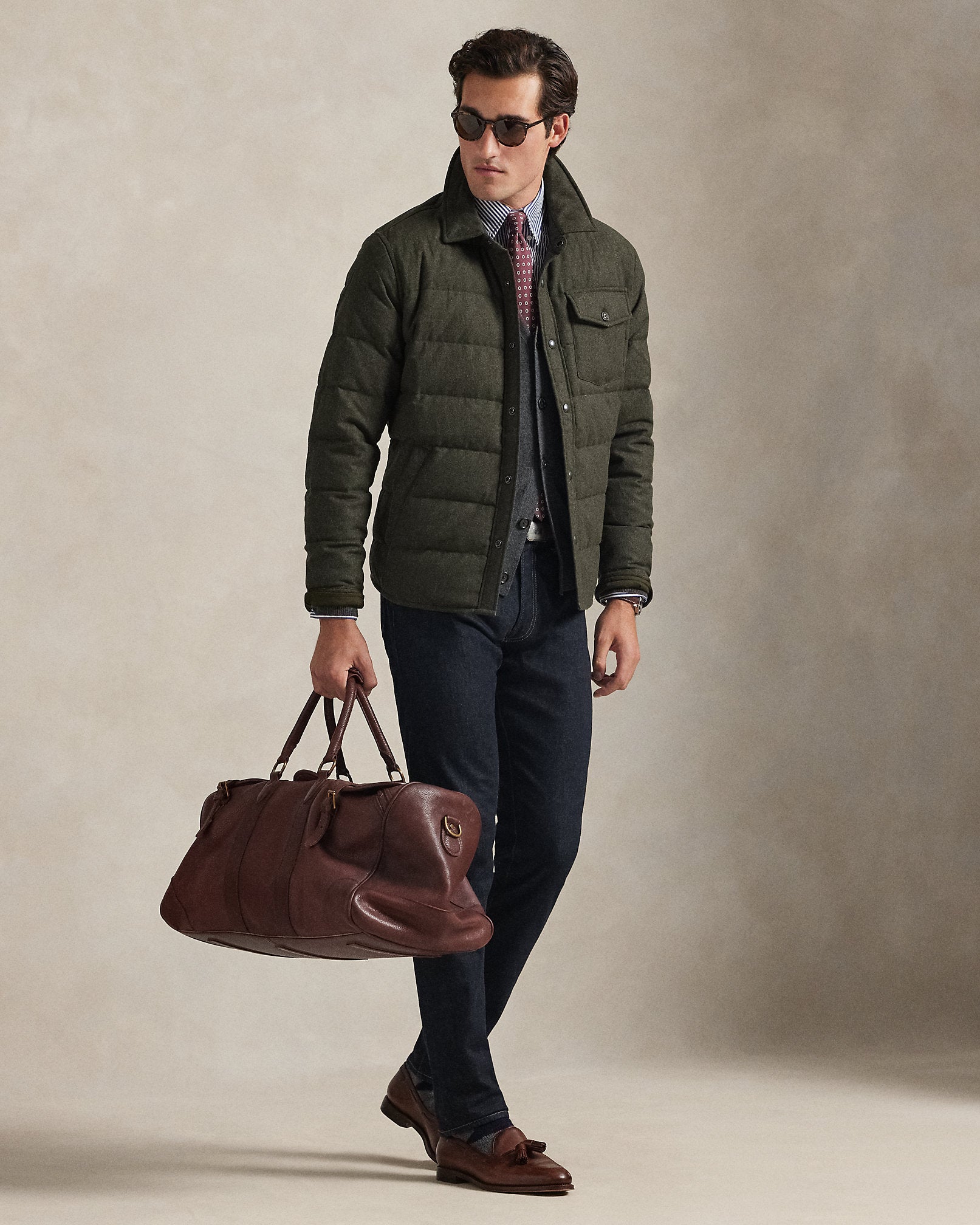 Ralph Lauren Herringbone Down Shirt Jacket