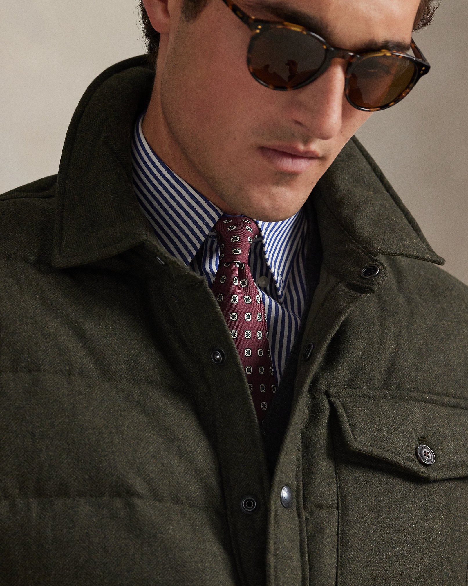 Ralph Lauren Herringbone Down Shirt Jacket