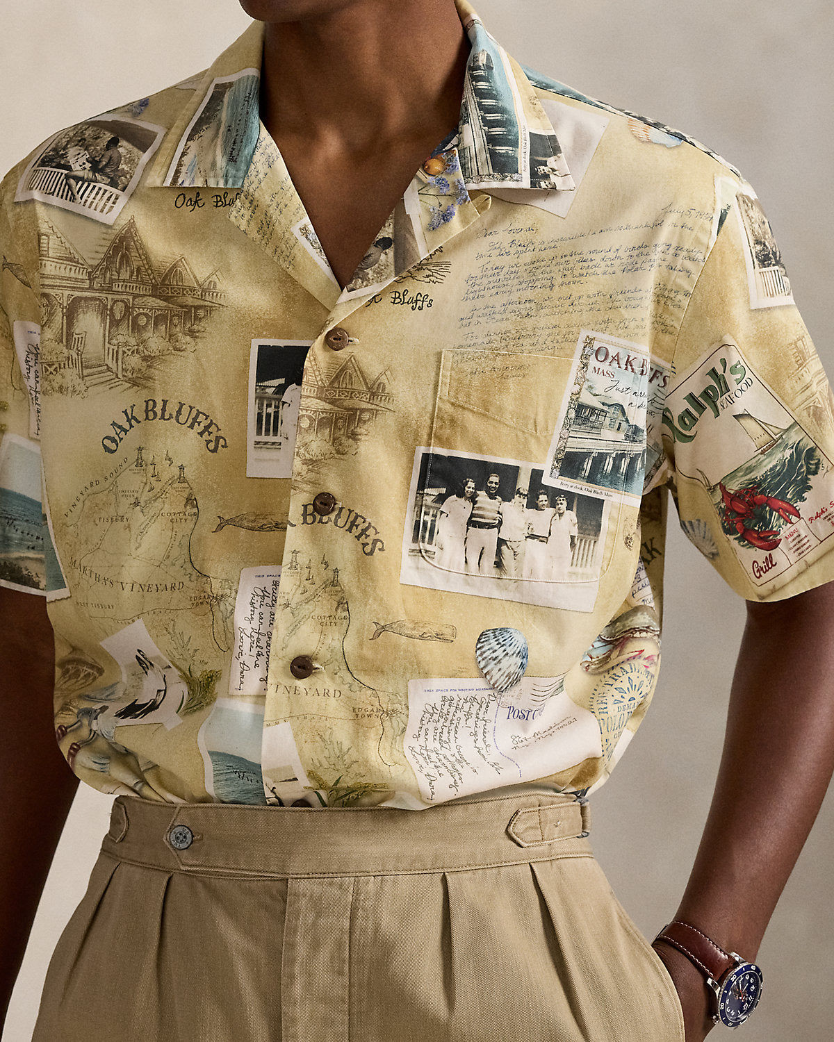 Ralph Lauren The Oak Bluffs Diary Print Camp Shirt