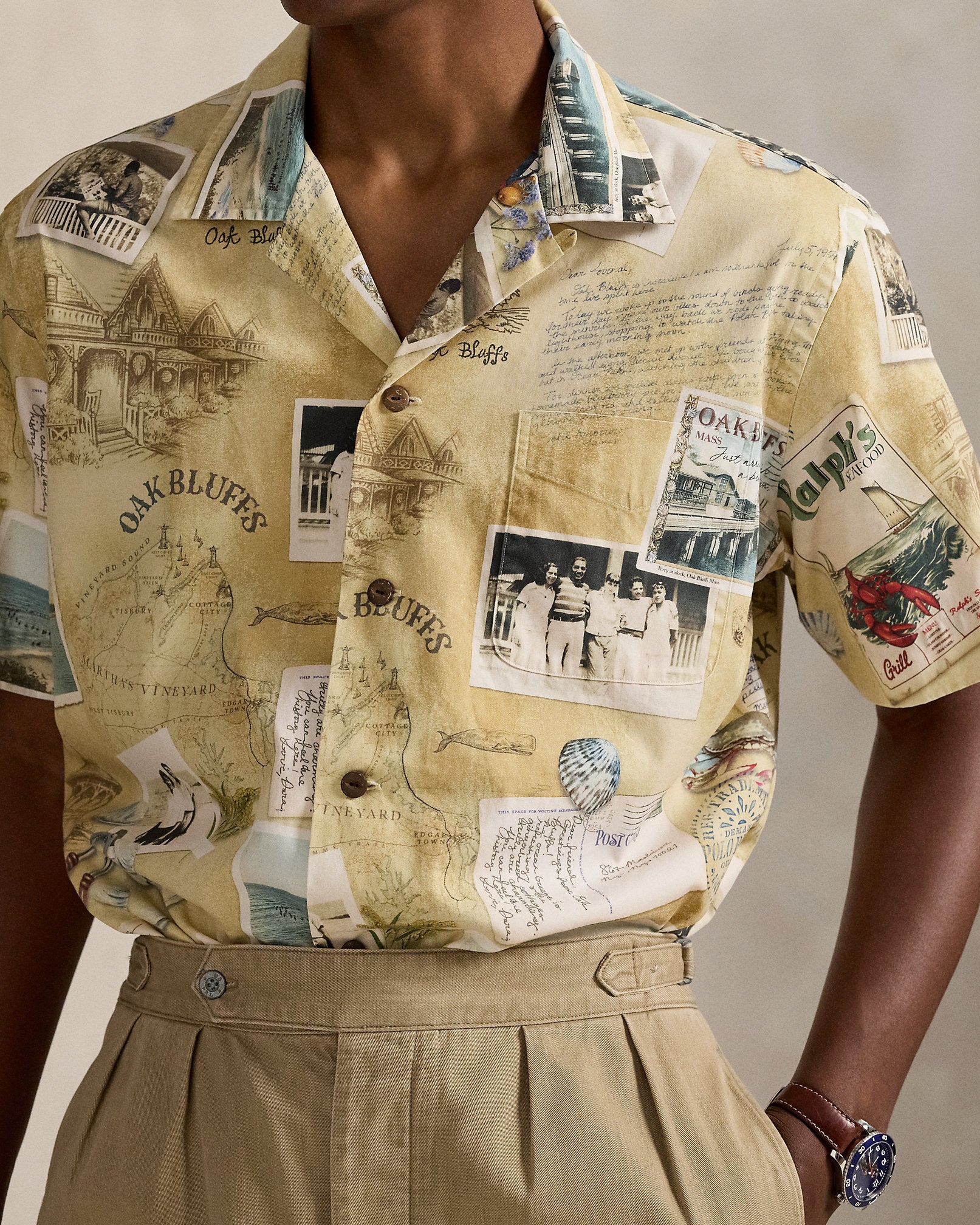 Ralph Lauren The Oak Bluffs Diary Print Camp Shirt
