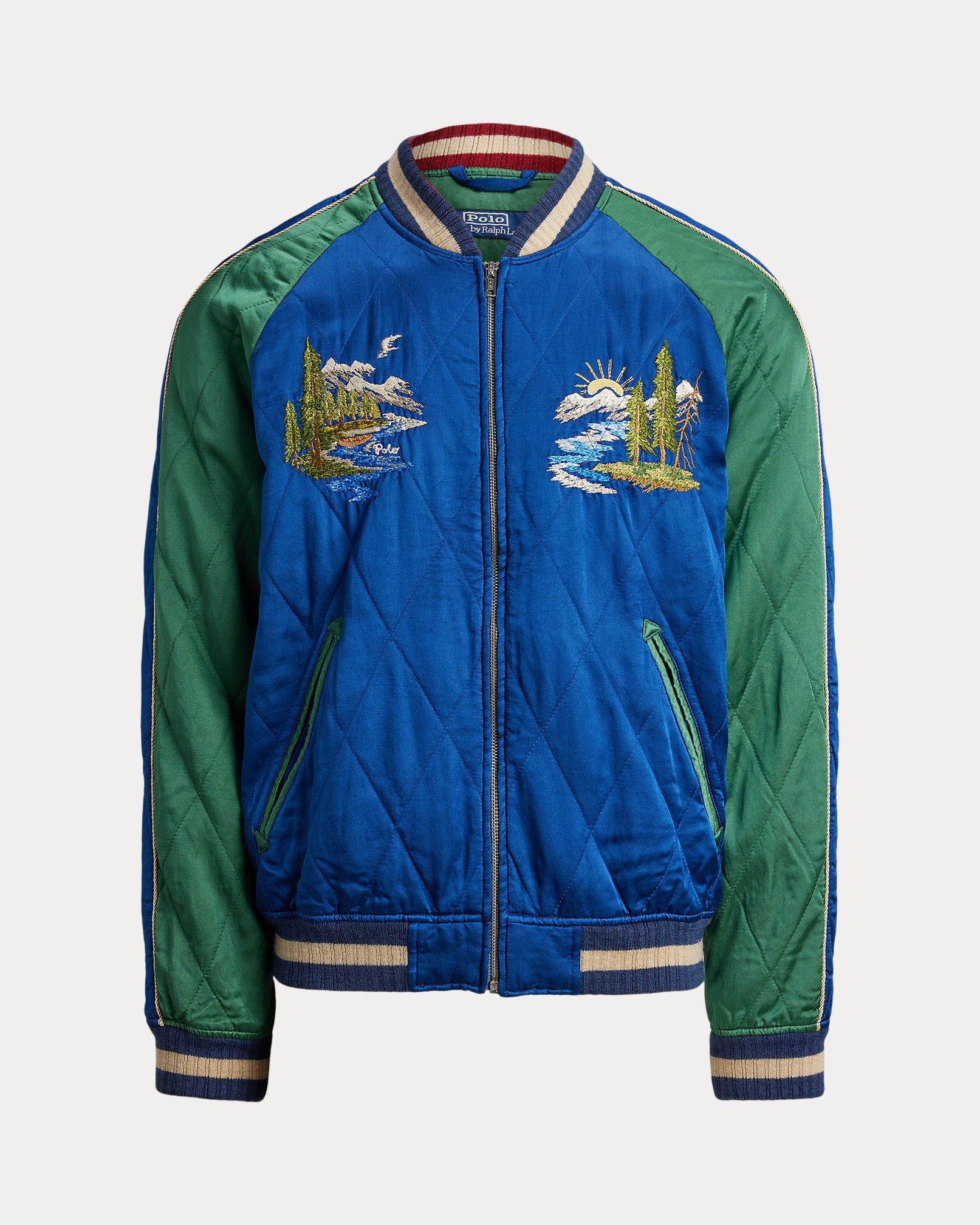 Ralph Lauren Embroidered Satin Flight Jacket