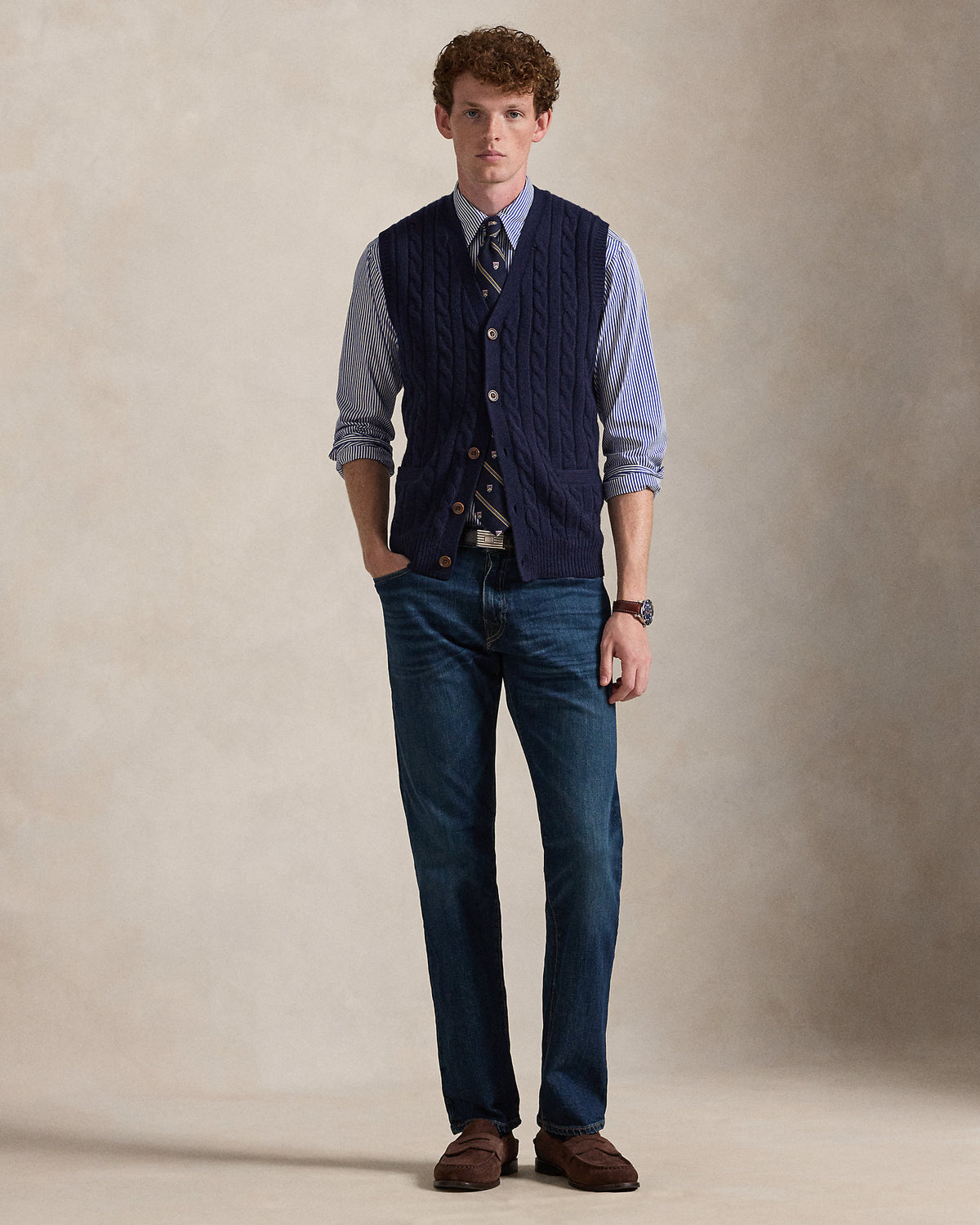 Ralph Lauren CableKnit WoolCashmere Sweater Vest