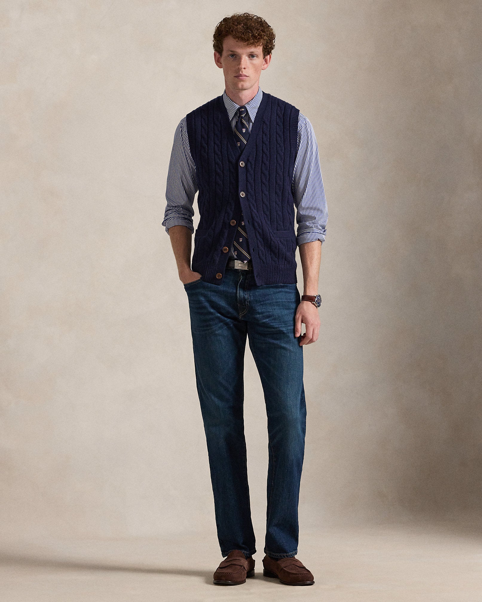 Ralph Lauren CableKnit WoolCashmere Sweater Vest